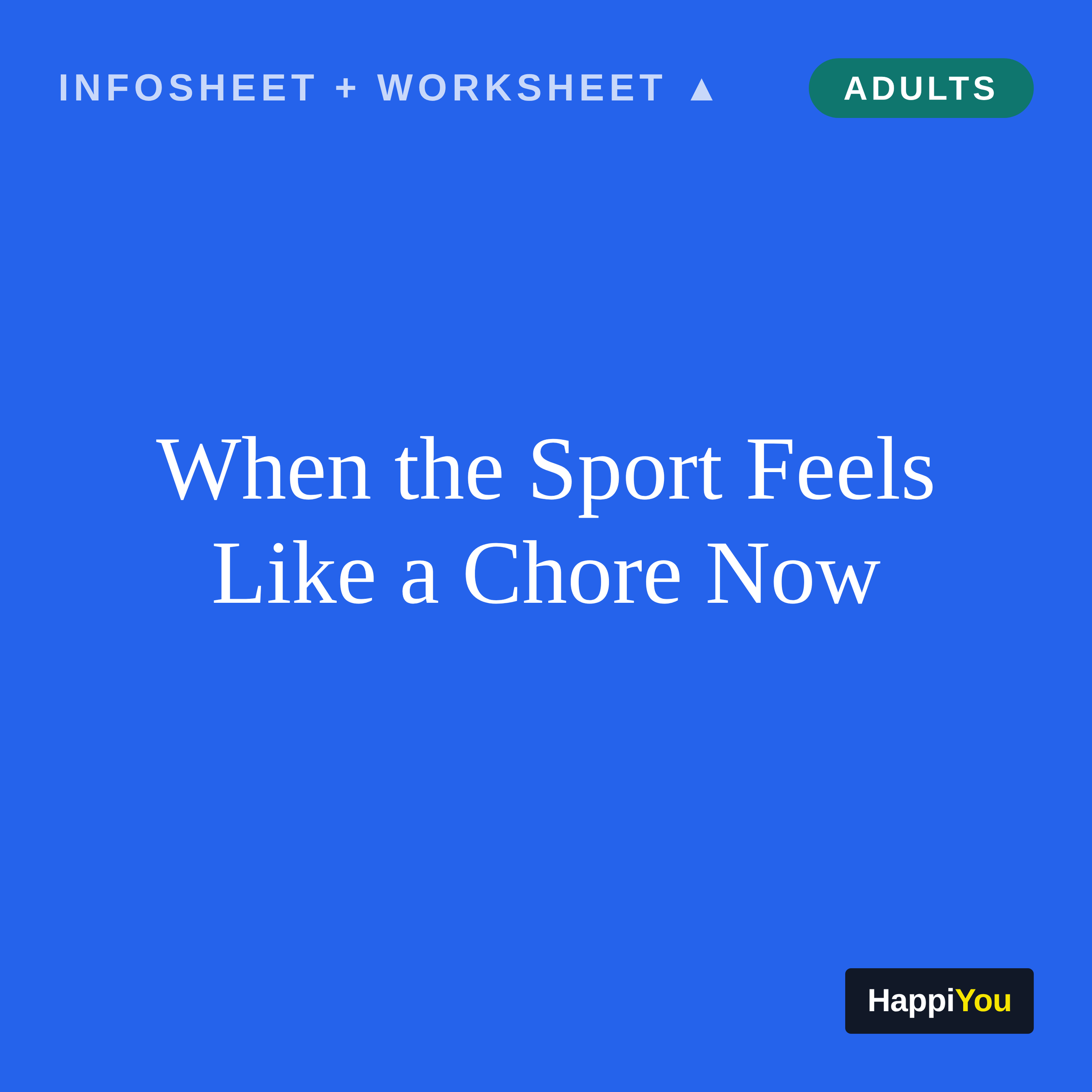 When the Sport Feels Like a Chore Now