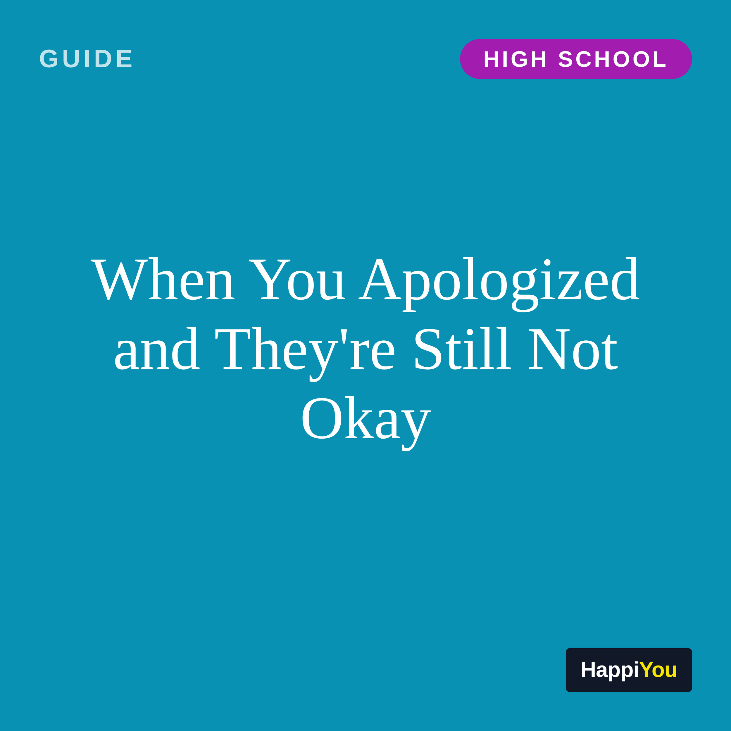 When You Apologized and They're Still Not Okay