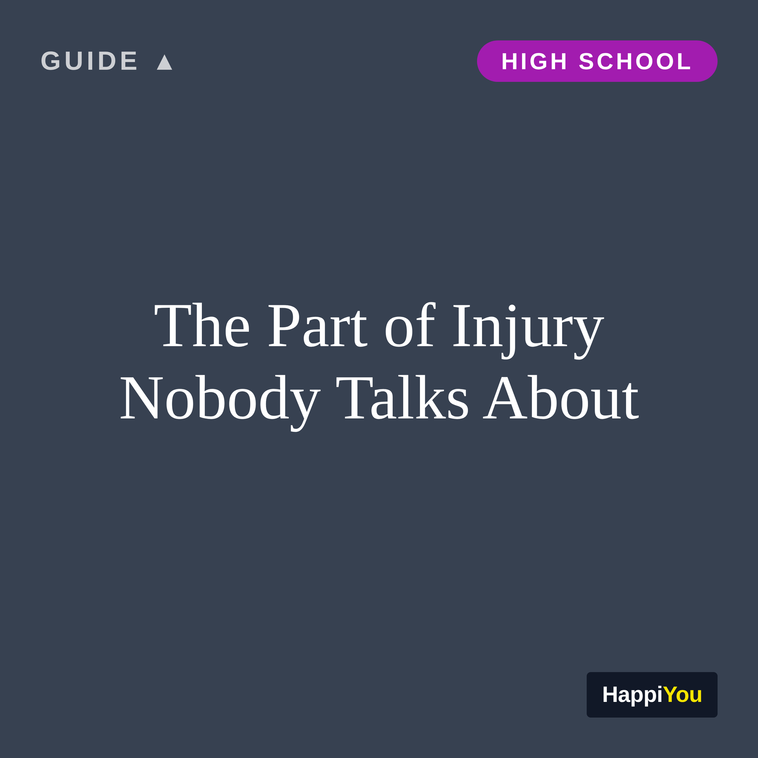 The Part of Injury Nobody Talks About