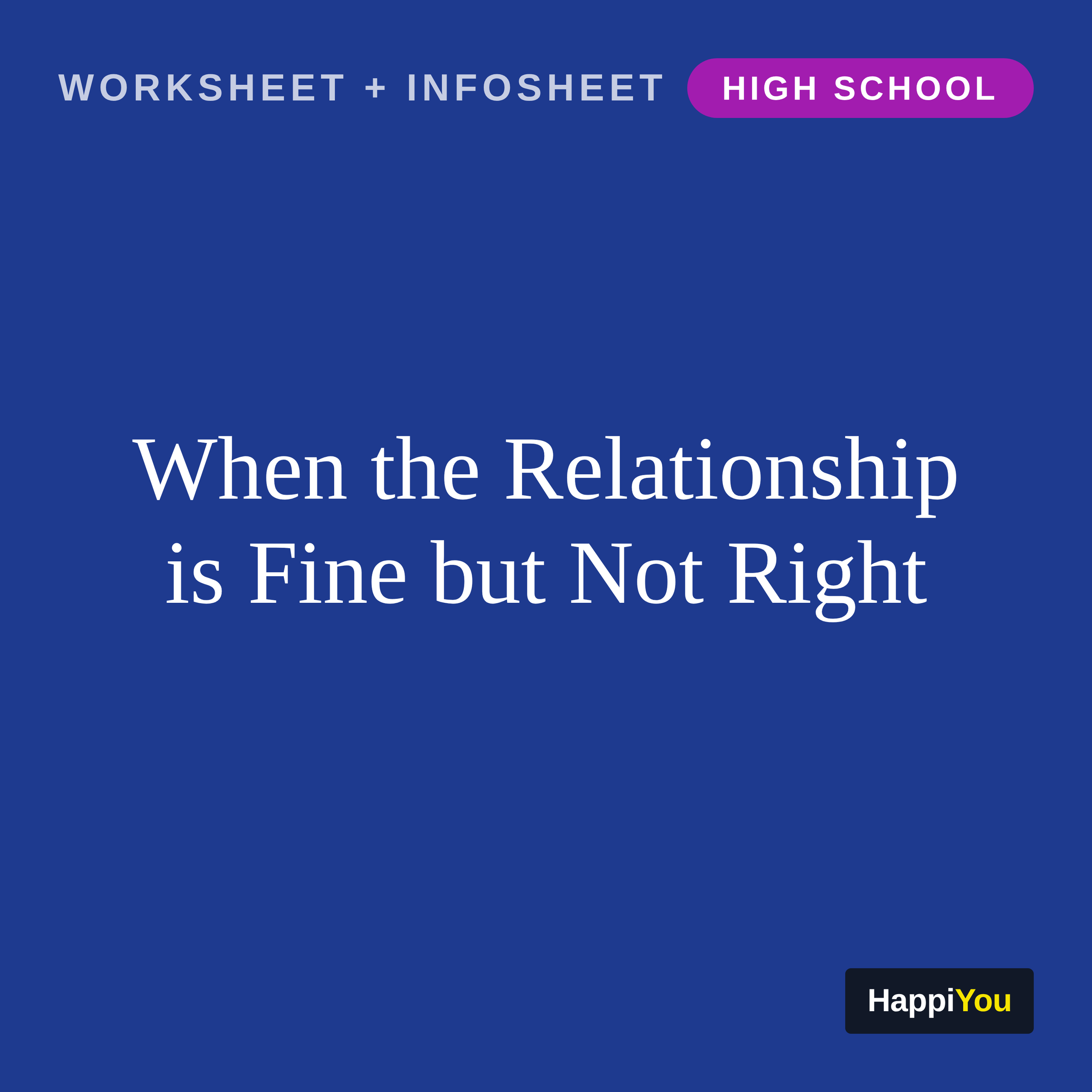 When the Relationship Is Fine but Not Right