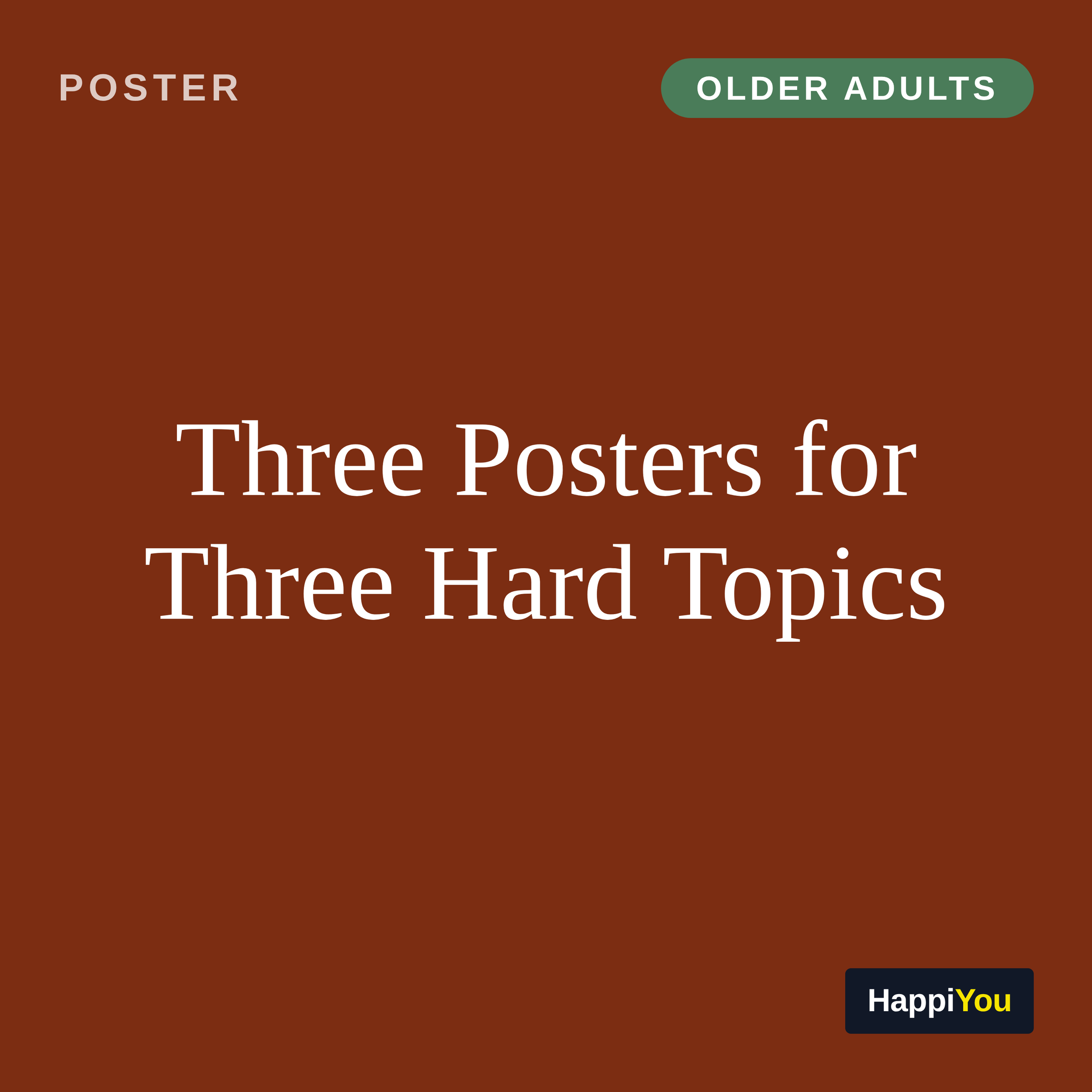 Three Posters for Three Hard Topics
