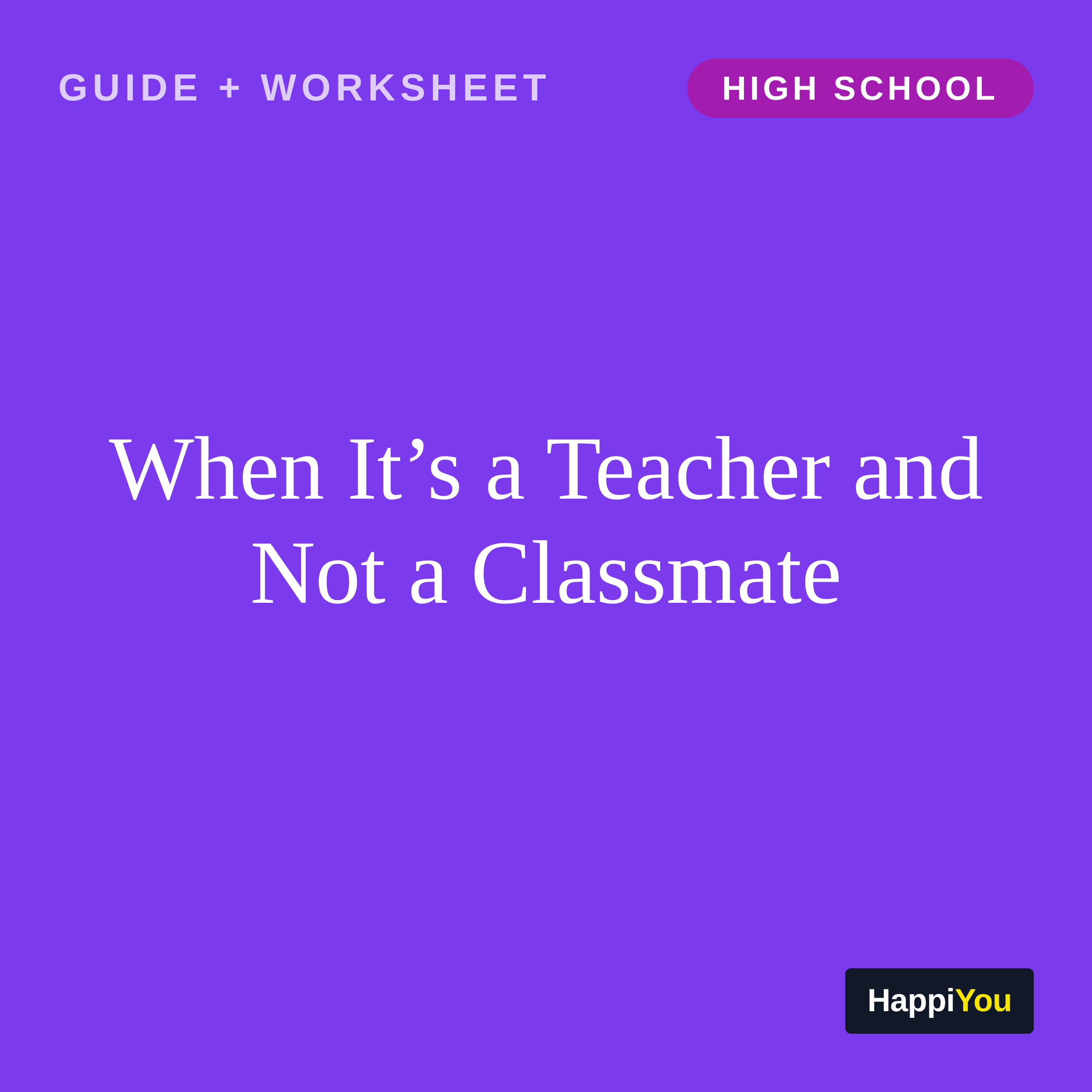 When It’s a Teacher and Not a Classmate
