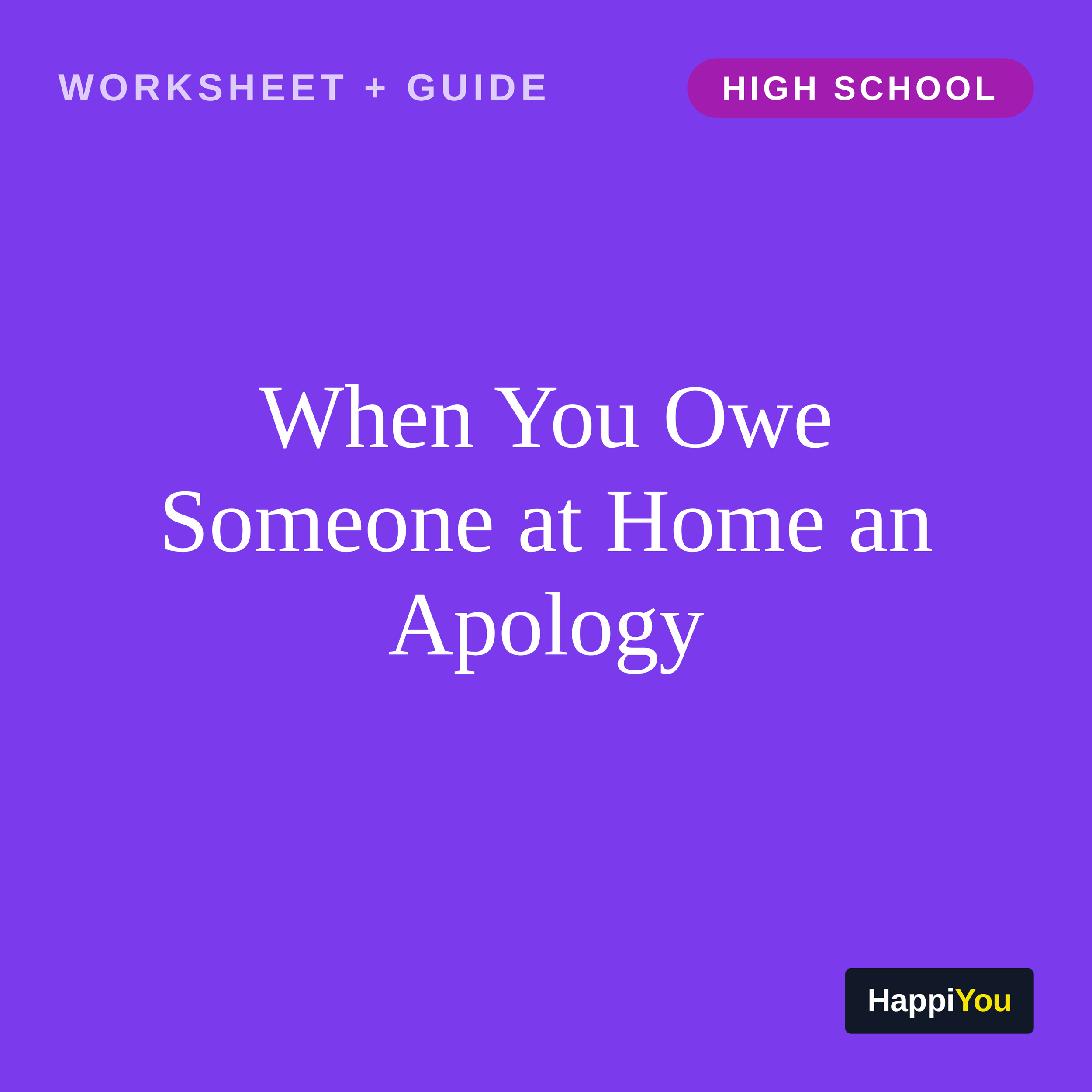 When You Owe Someone at Home an Apology