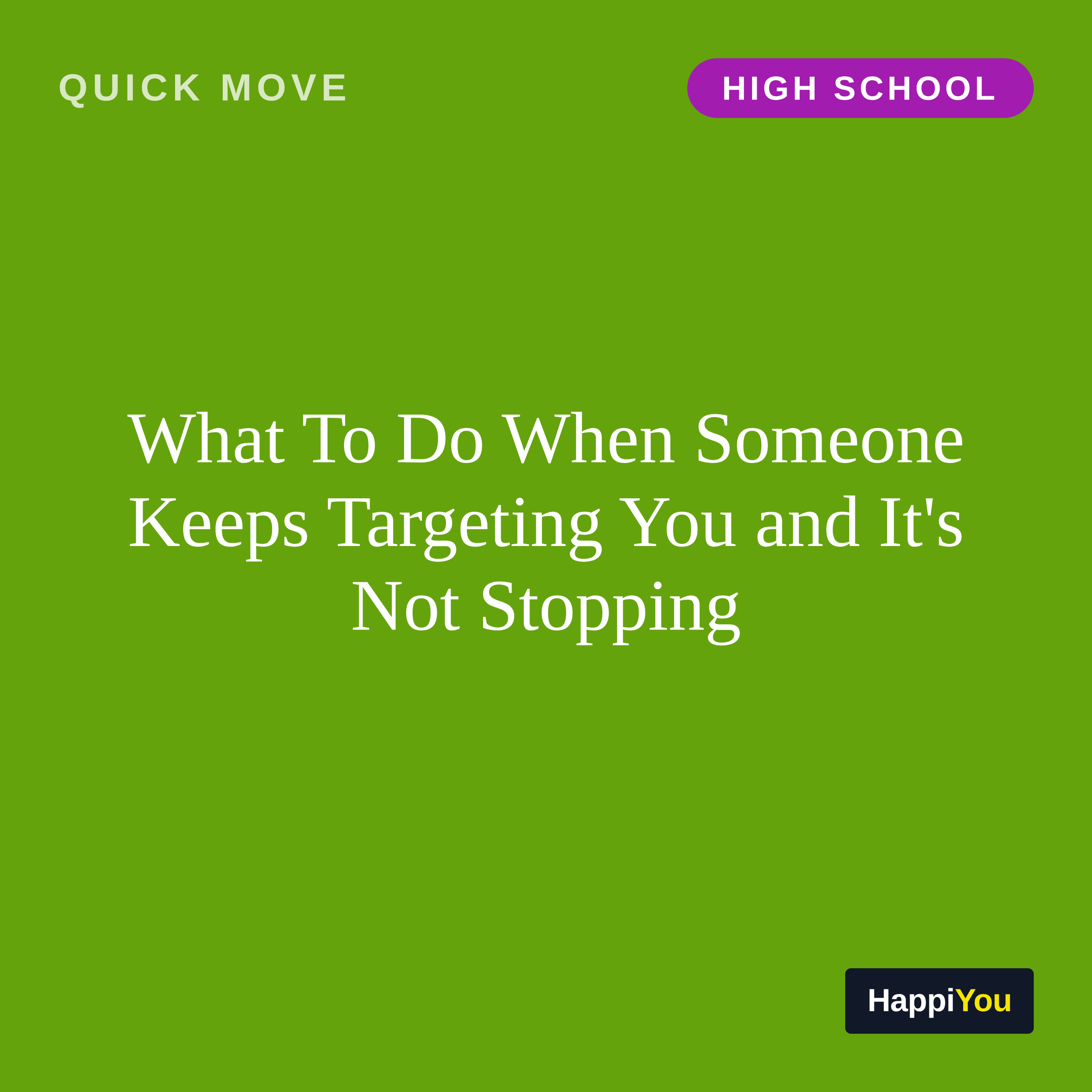 What To Do When Someone Keeps Targeting You and It's Not Stopping