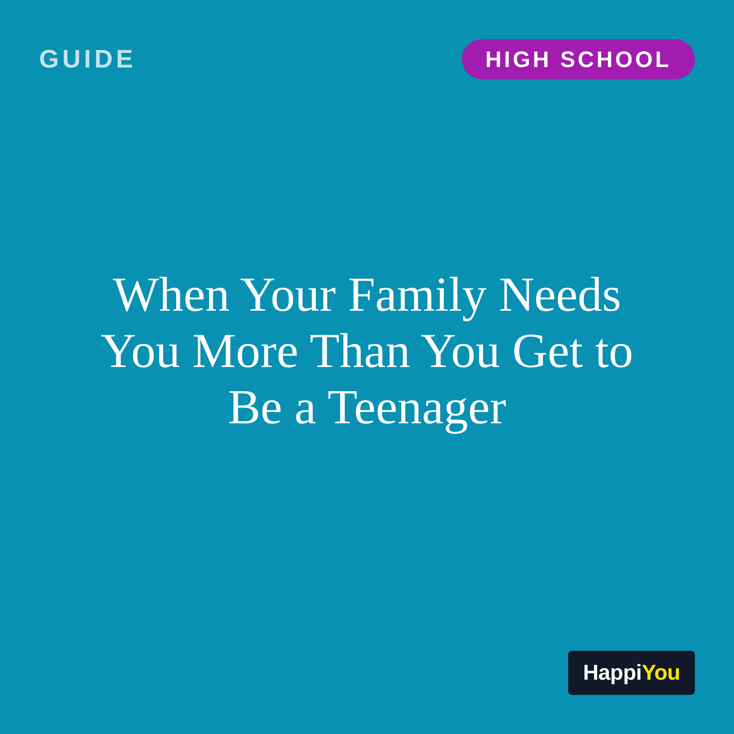 When Your Family Needs You More Than You Get to Be a Teenager