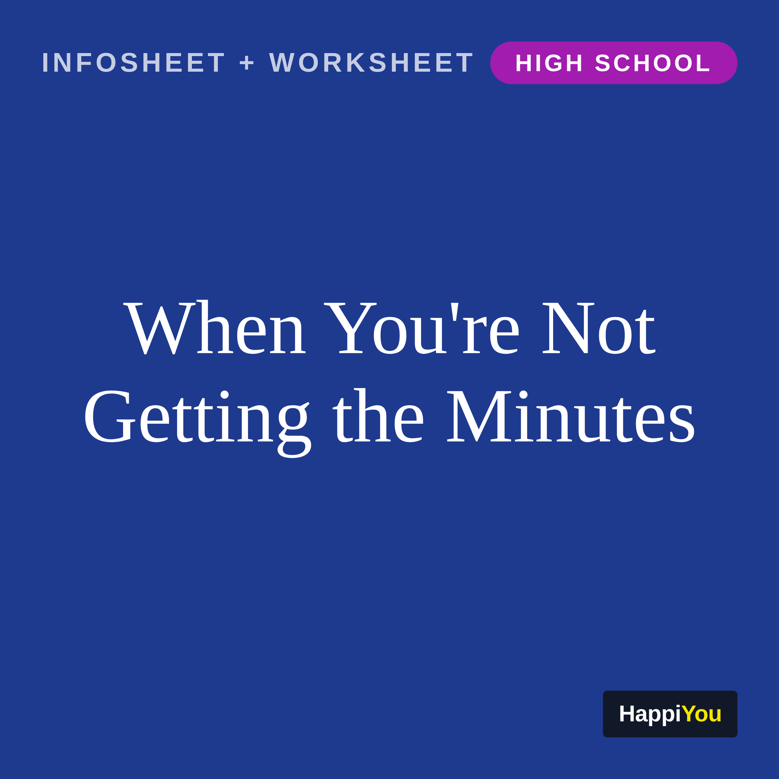 When You’re Not Getting the Minutes