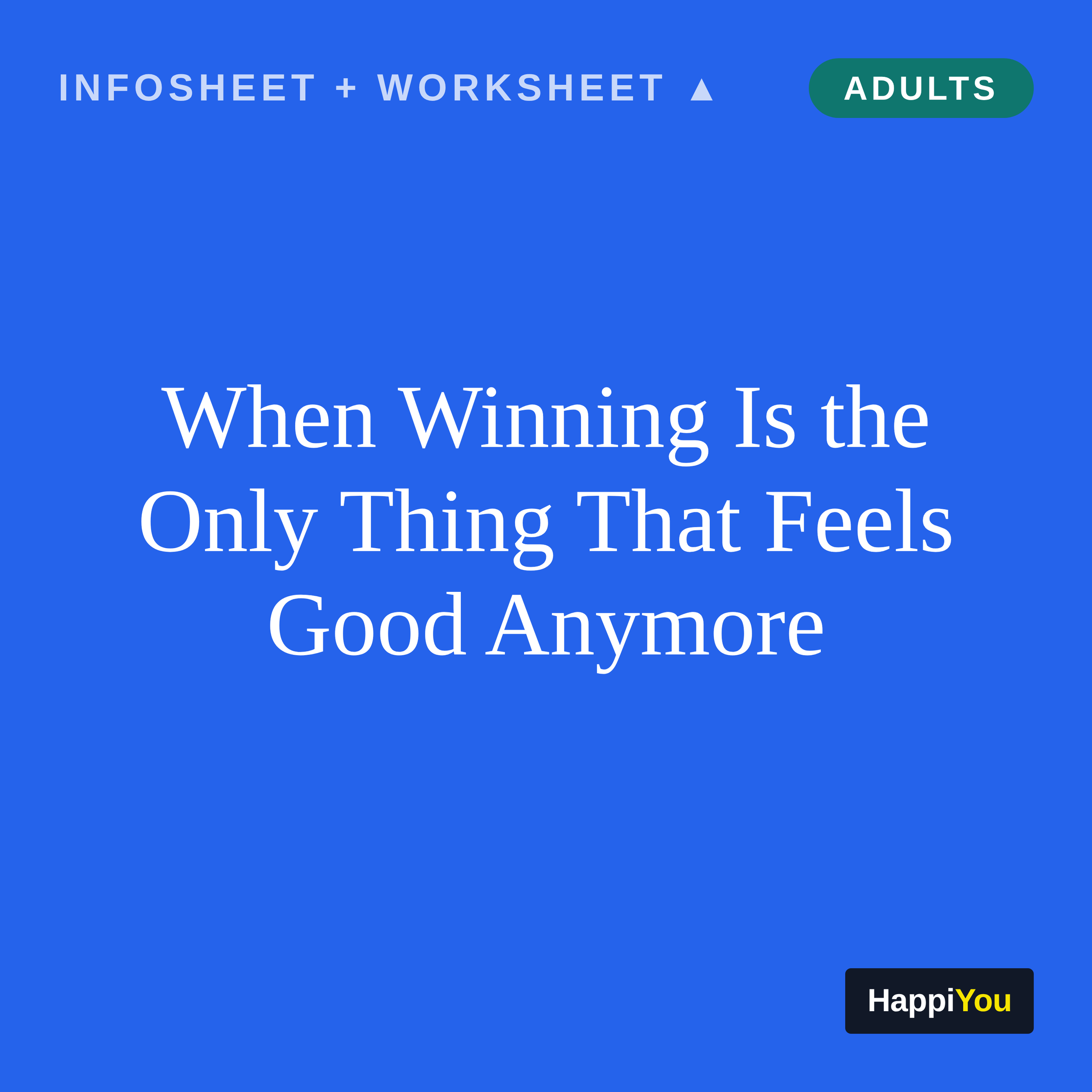 When Winning Is the Only Thing That Feels Good Anymore