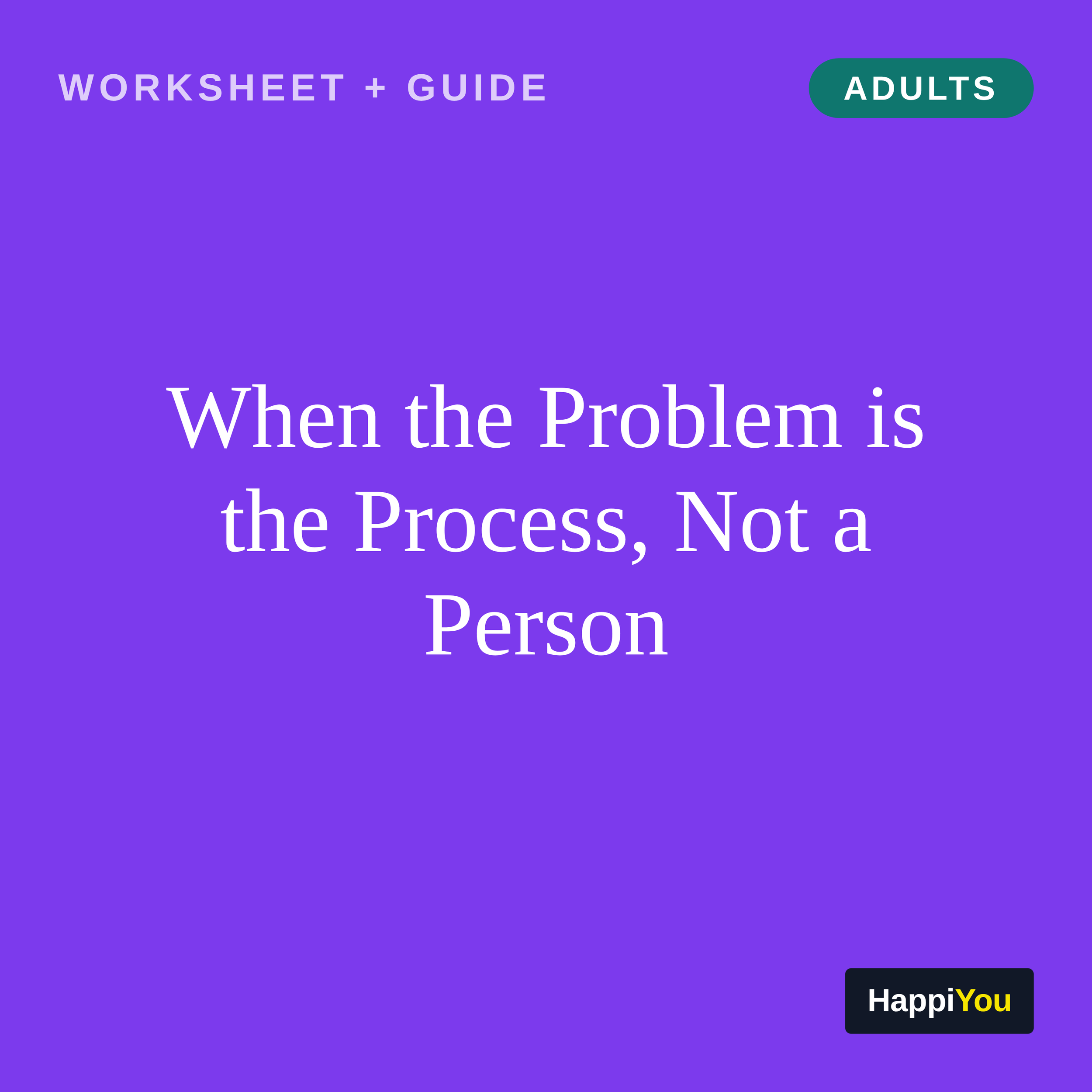 When the Problem Is the Process, Not a Person