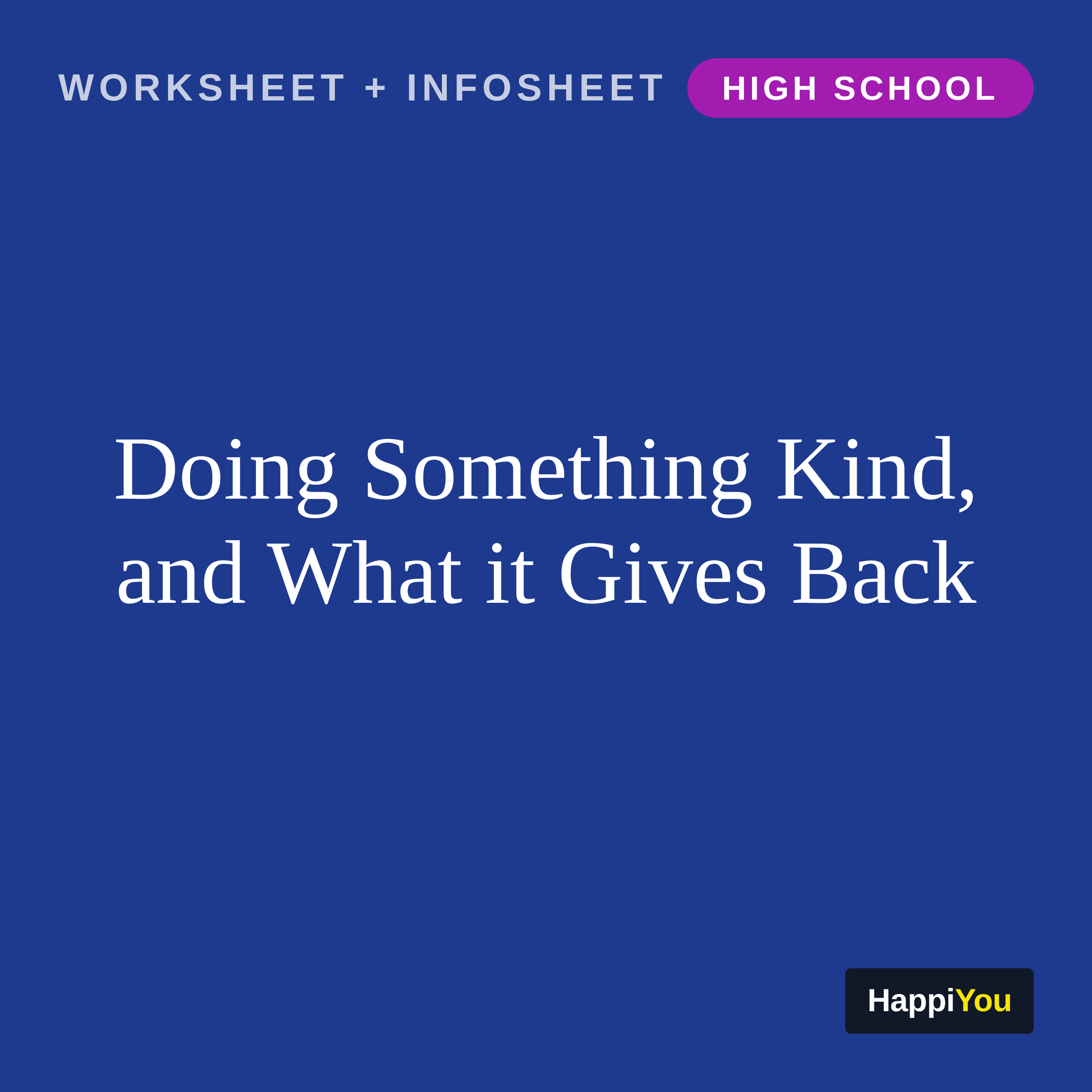 Doing Something Kind, and What It Gives Back