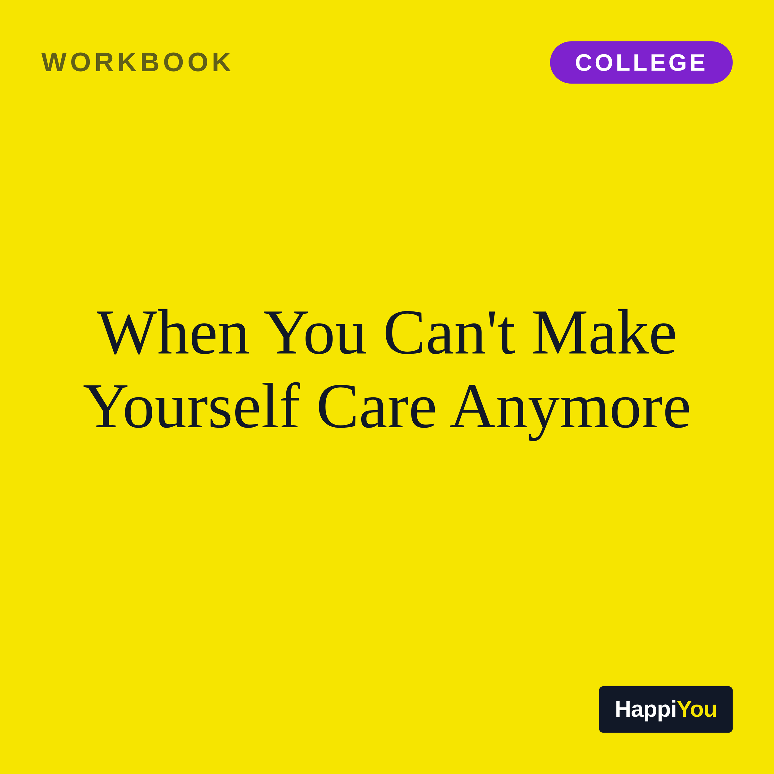 When You Can't Make Yourself Care Anymore
