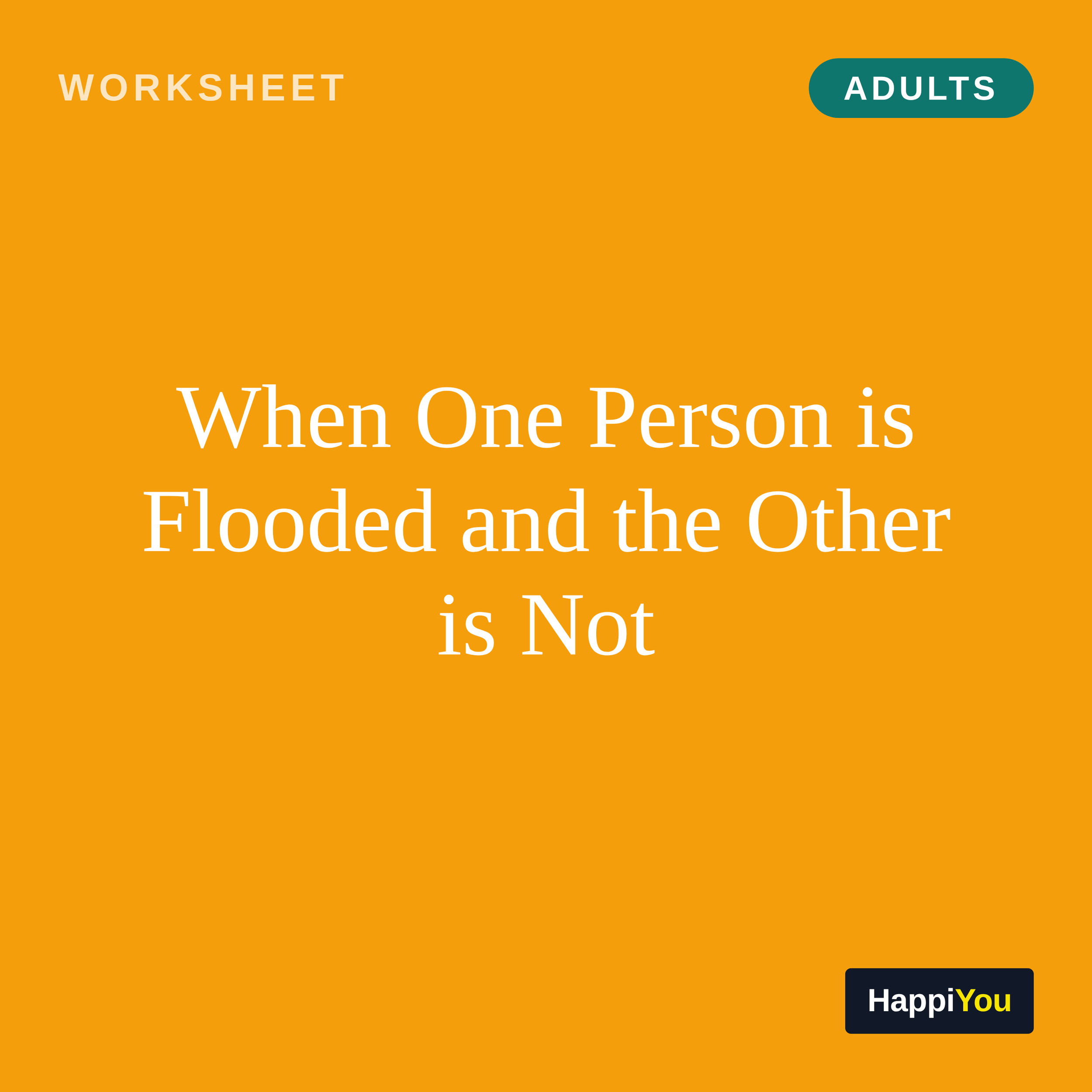 When One Person Is Flooded and the Other Is Not