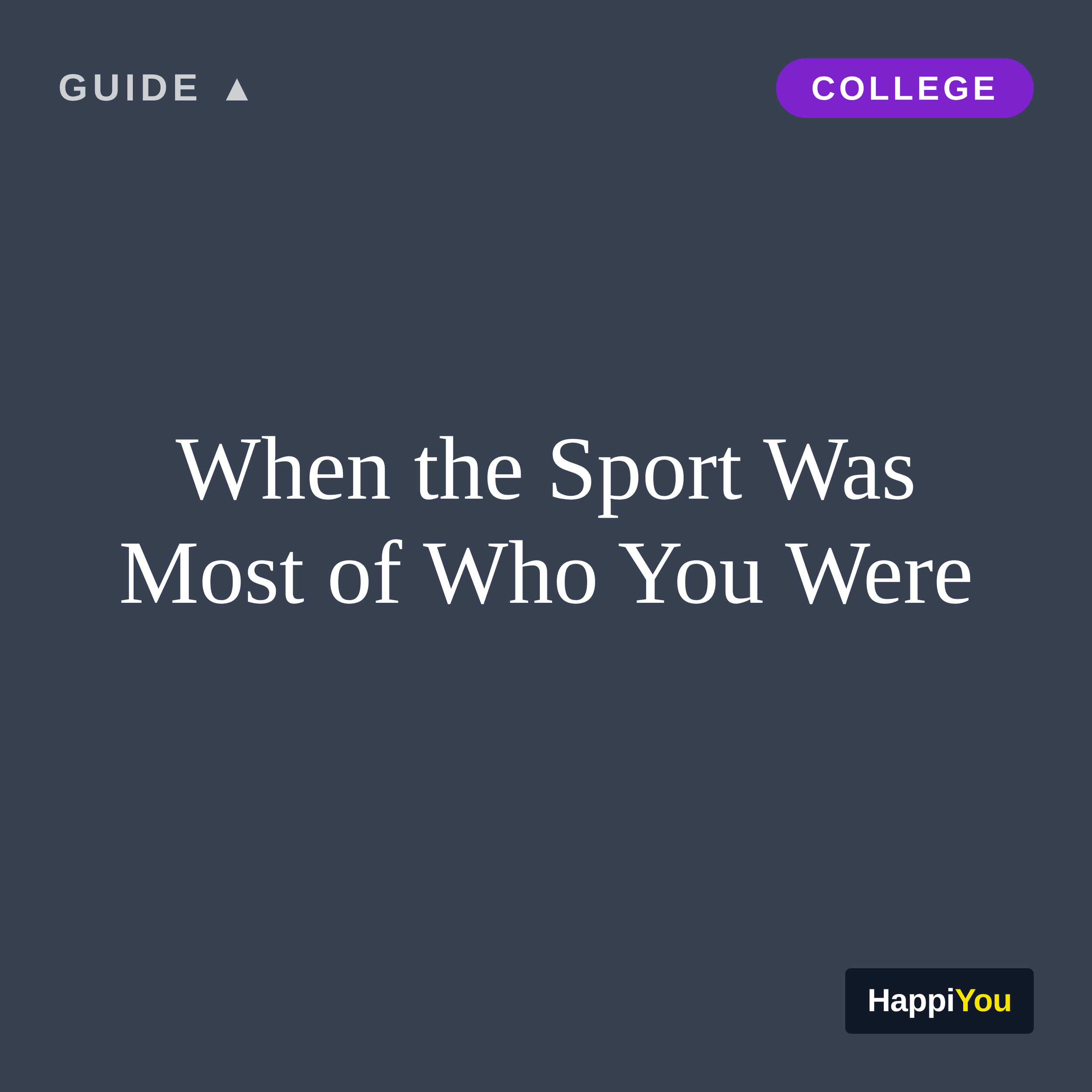 When the Sport Was Most of Who You Were