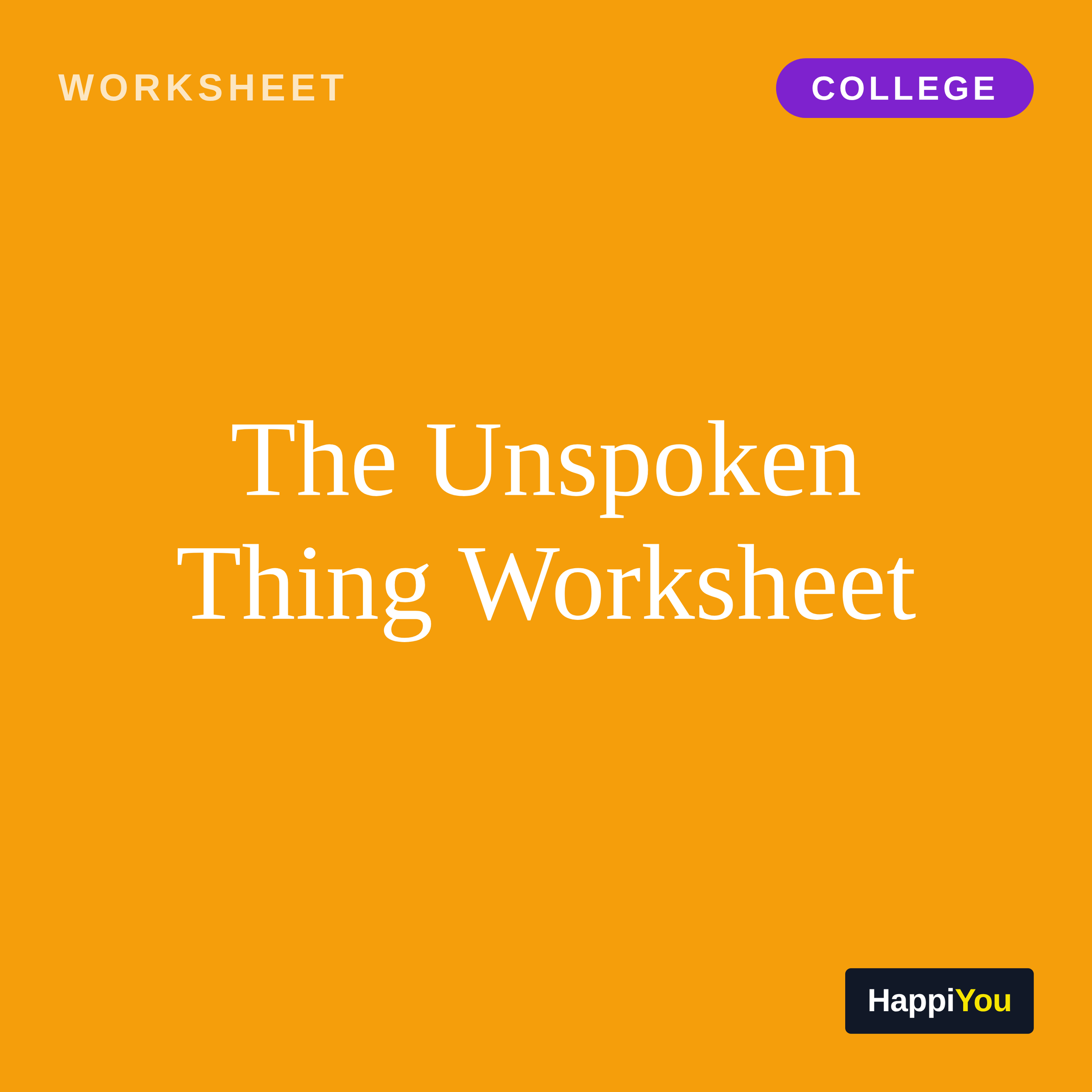 The Unspoken Thing Worksheet