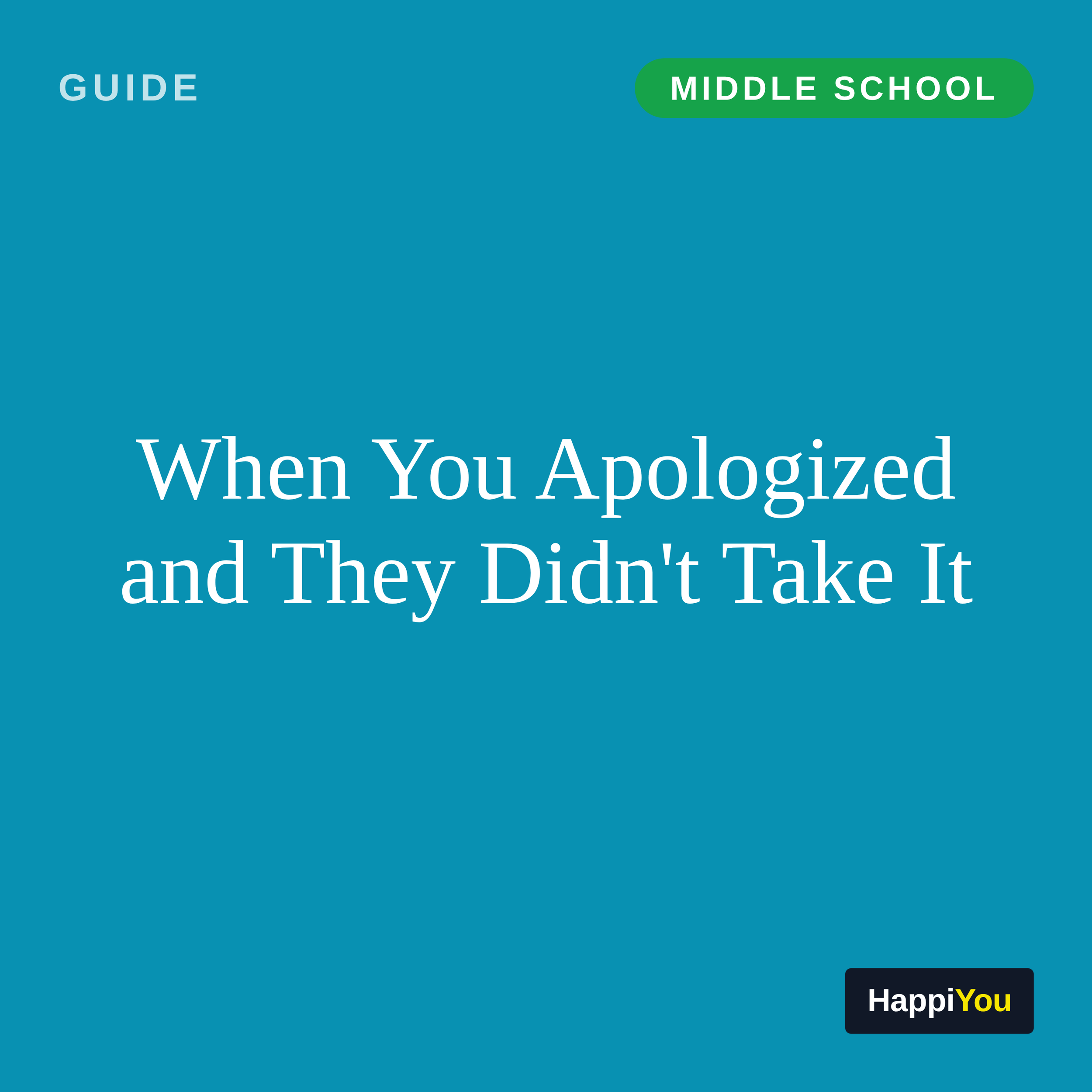 When You Apologized and They Didn't Take It