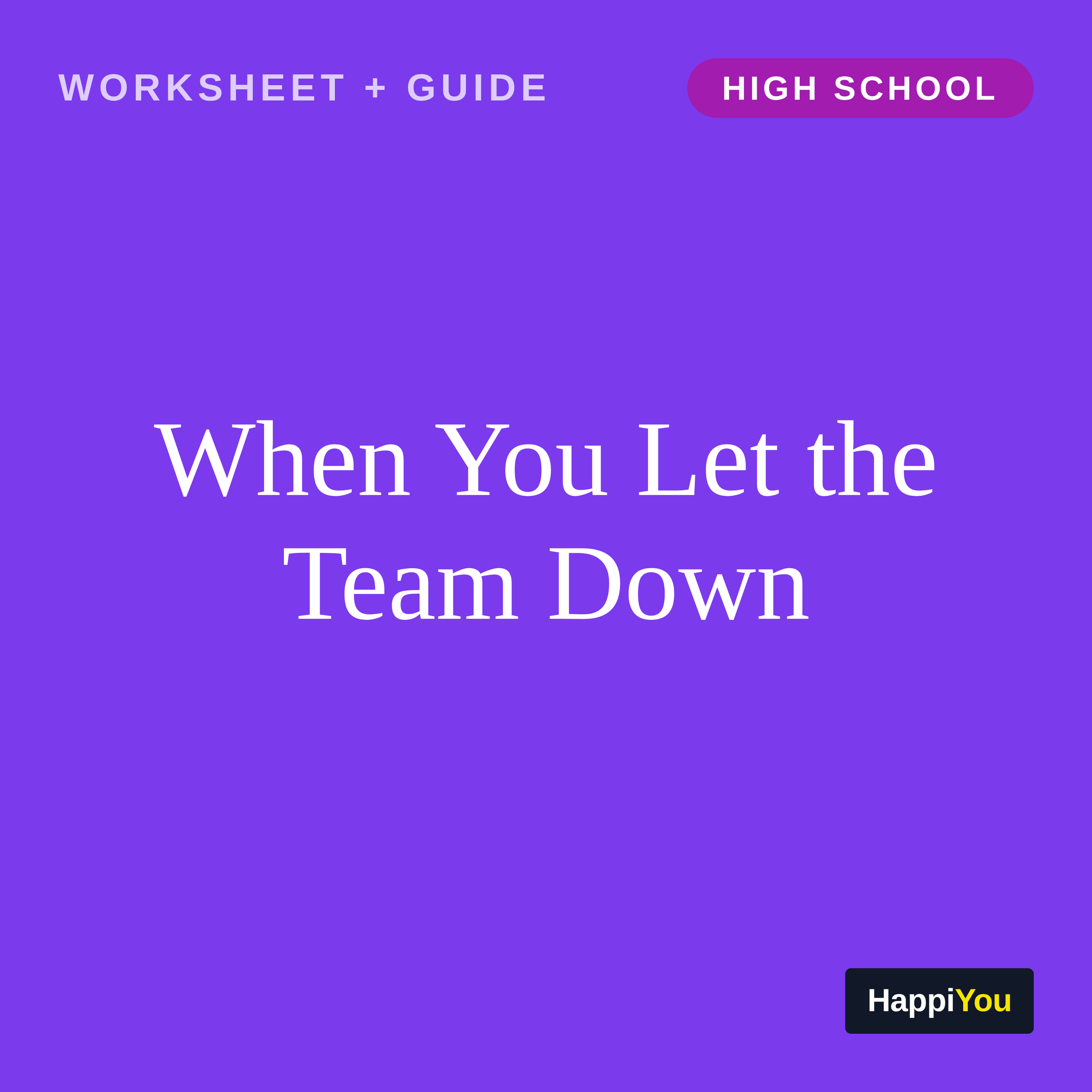 When You Let the Team Down