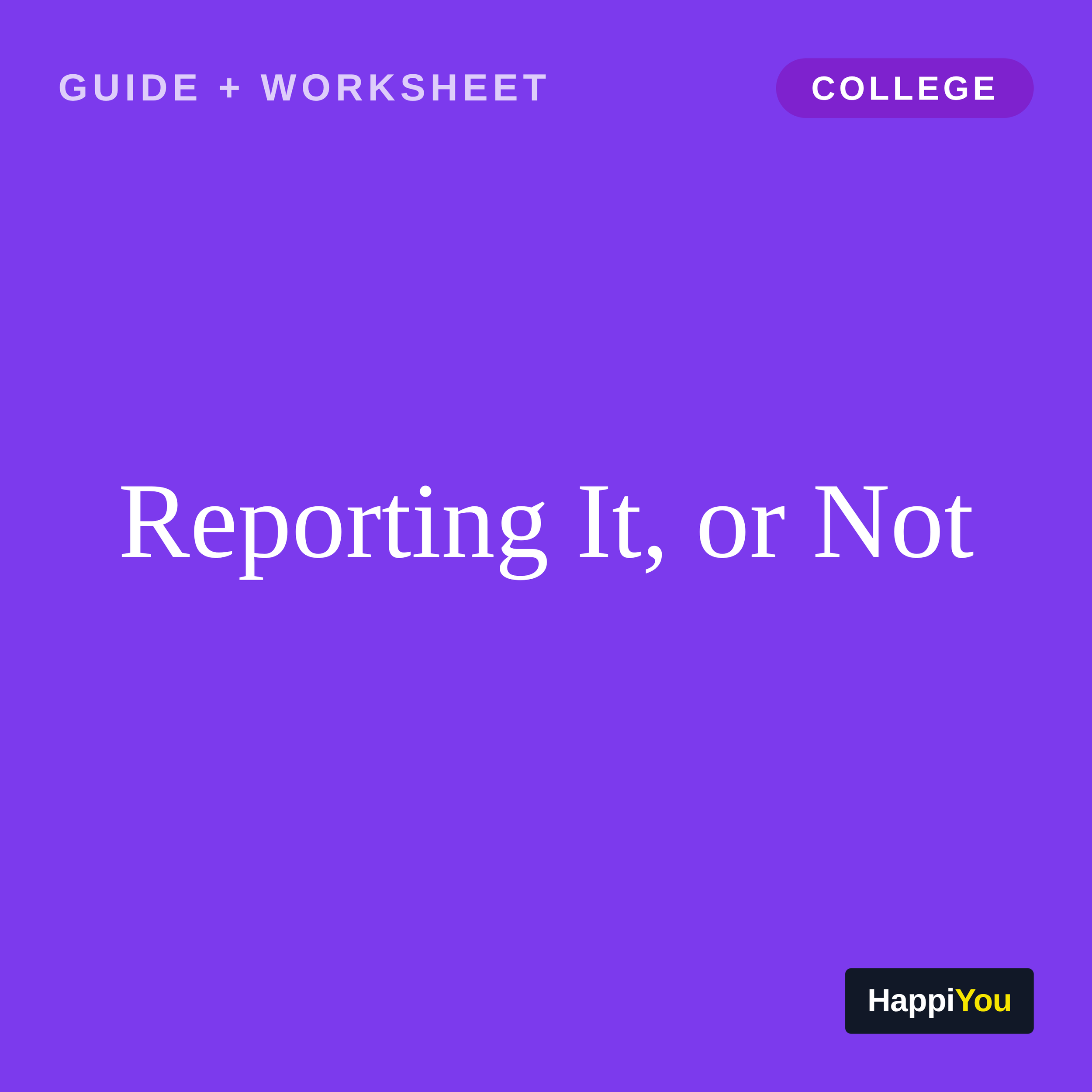 Reporting It, or Not