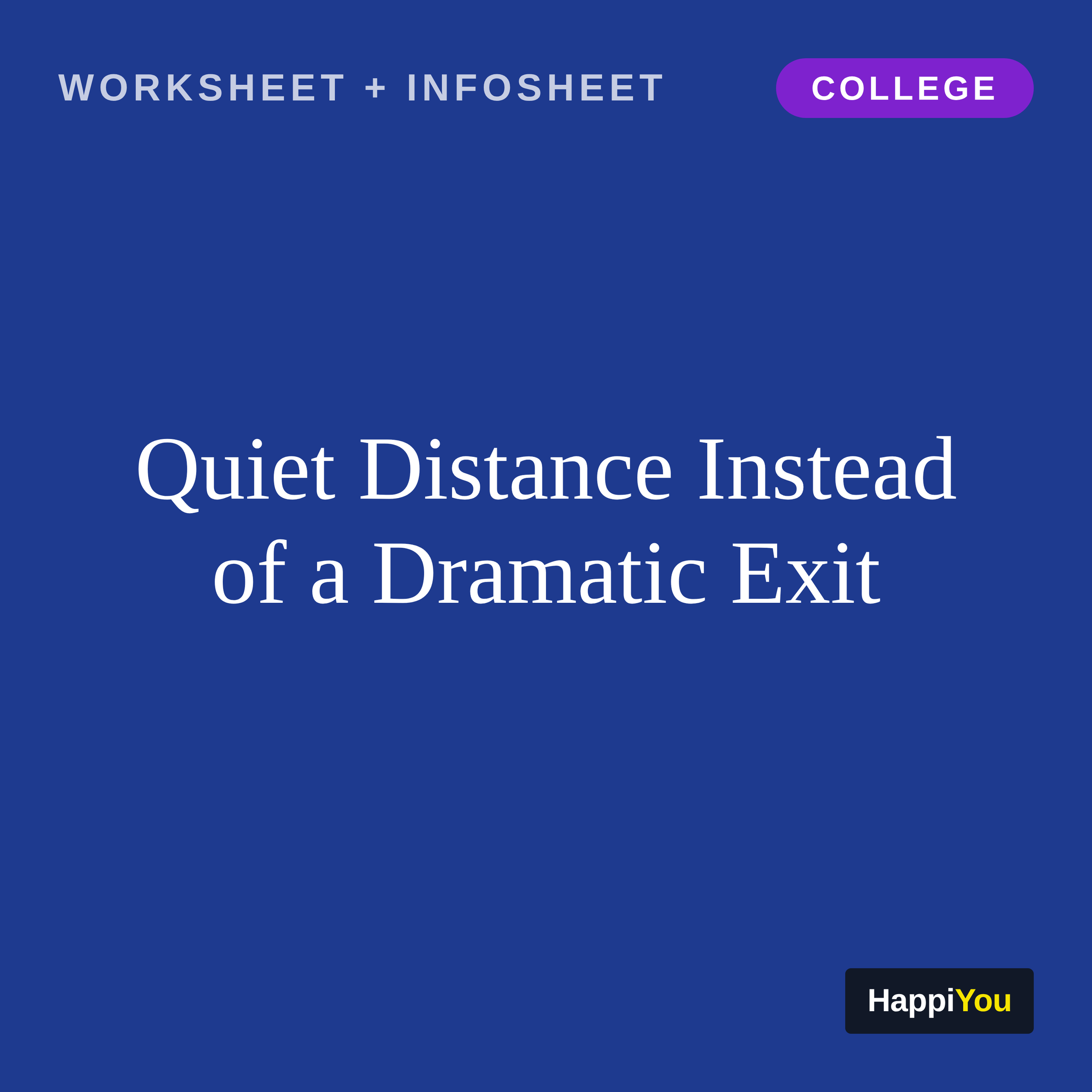 Quiet Distance Instead of a Dramatic Exit