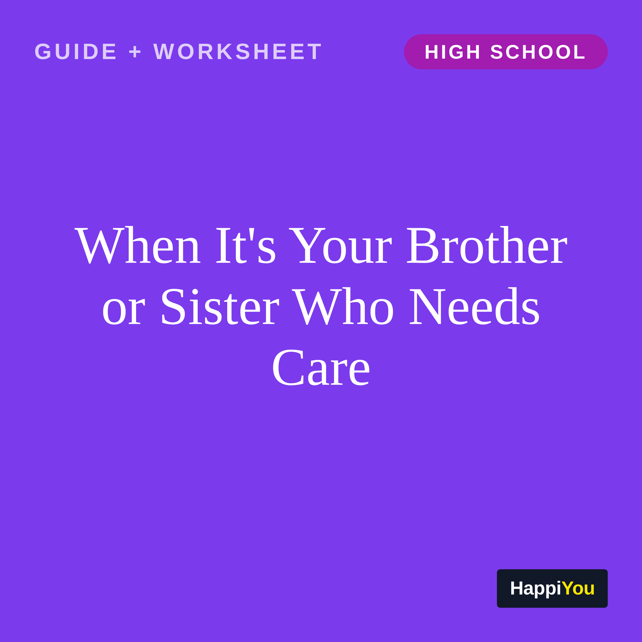 When It's Your Brother or Sister Who Needs Care