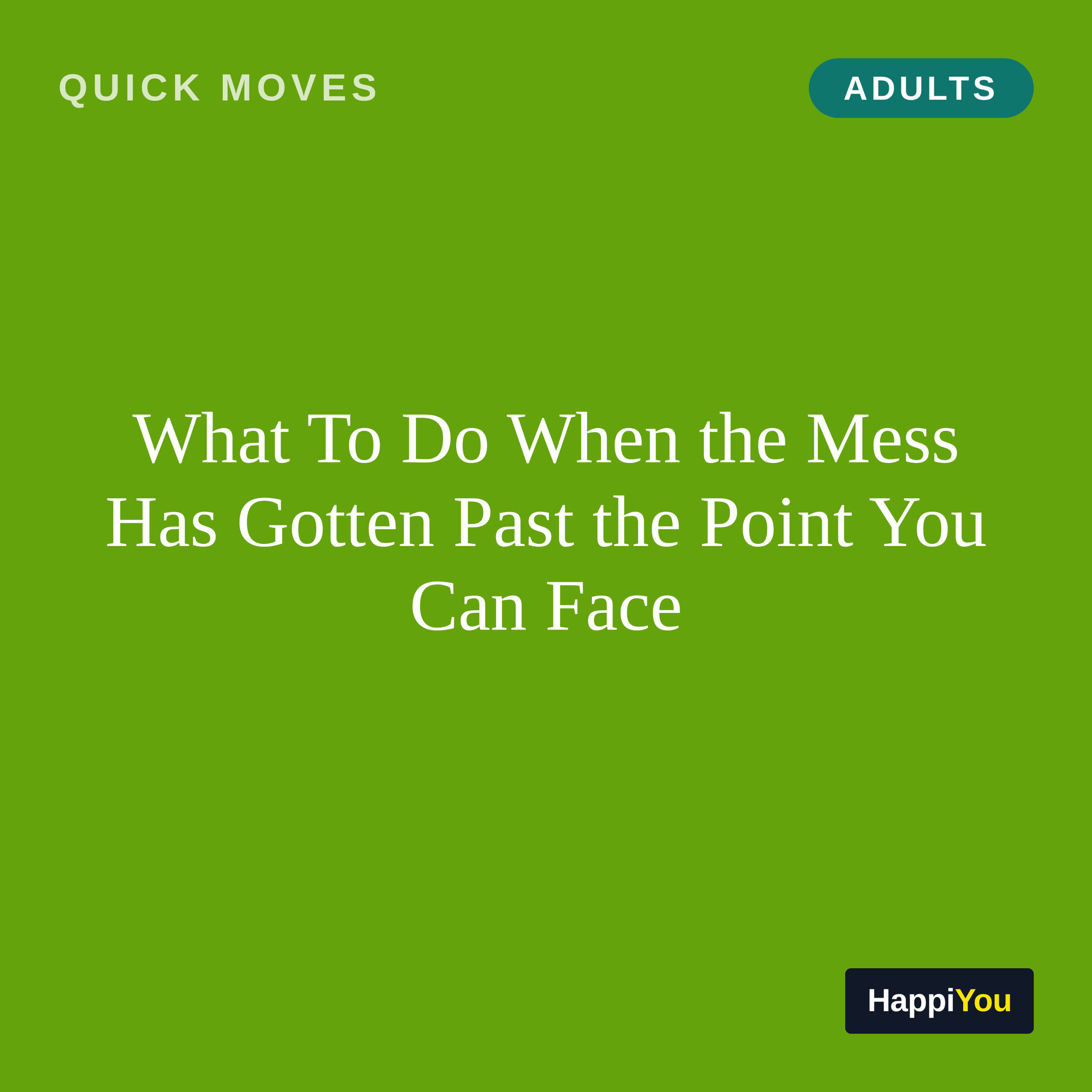 What To Do When the Mess Has Gotten Past the Point You Can Face