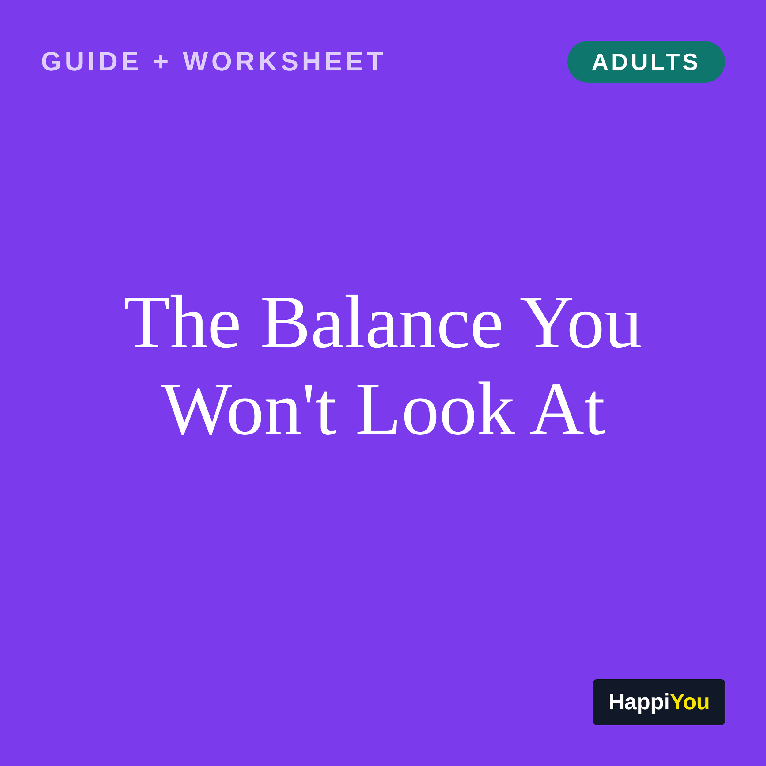 The Balance You Won't Look At