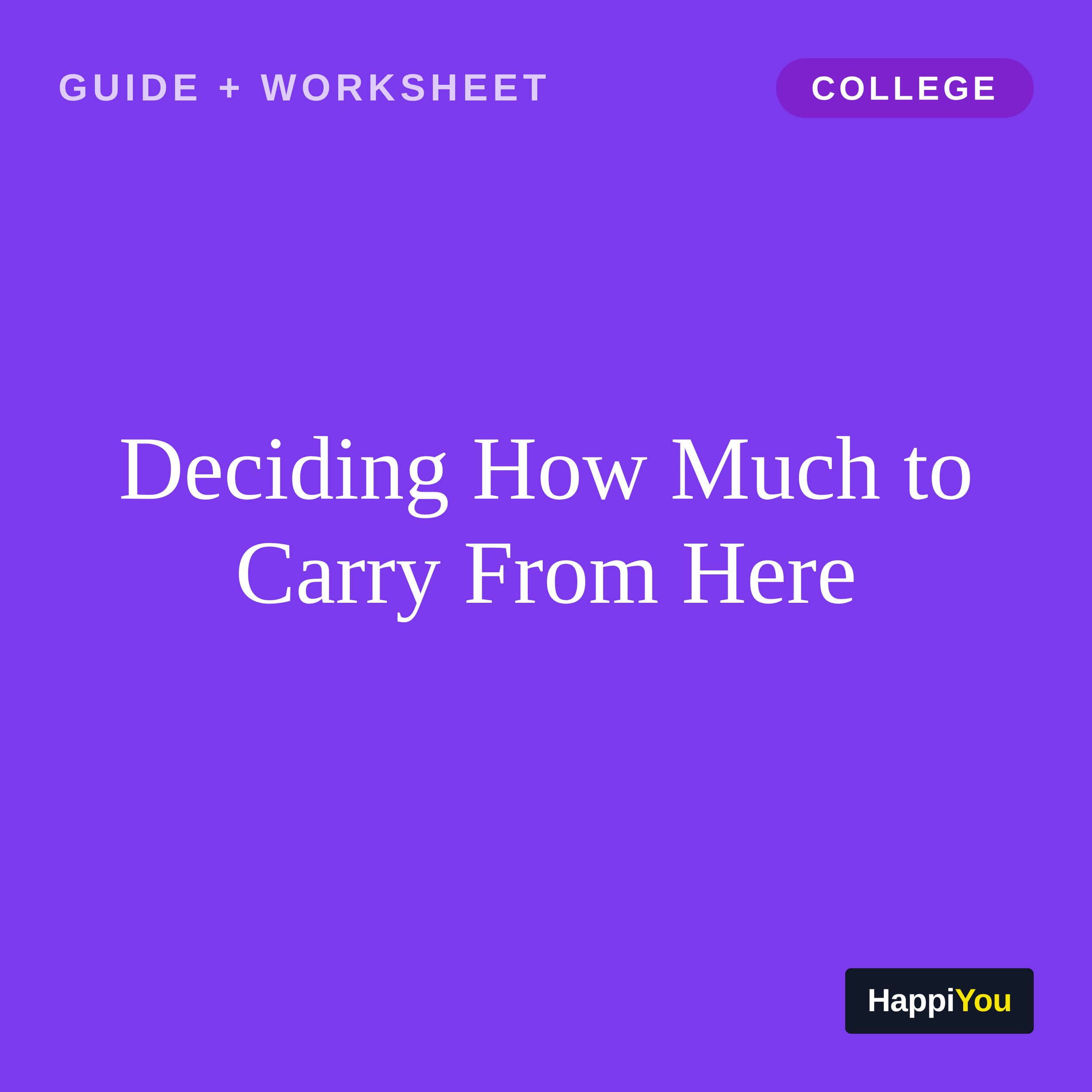 Deciding How Much to Carry From Here