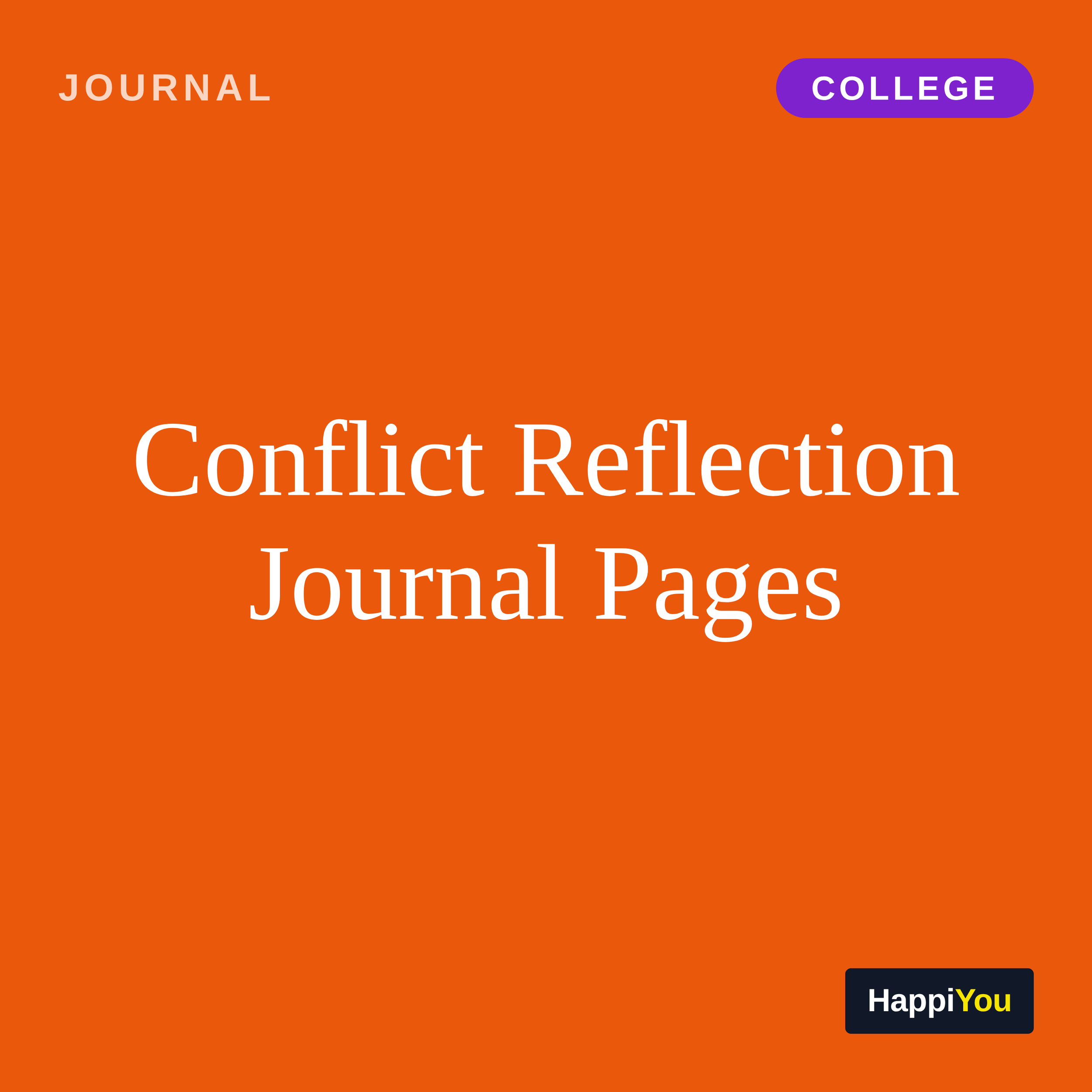 Conflict Reflection Journal Pages