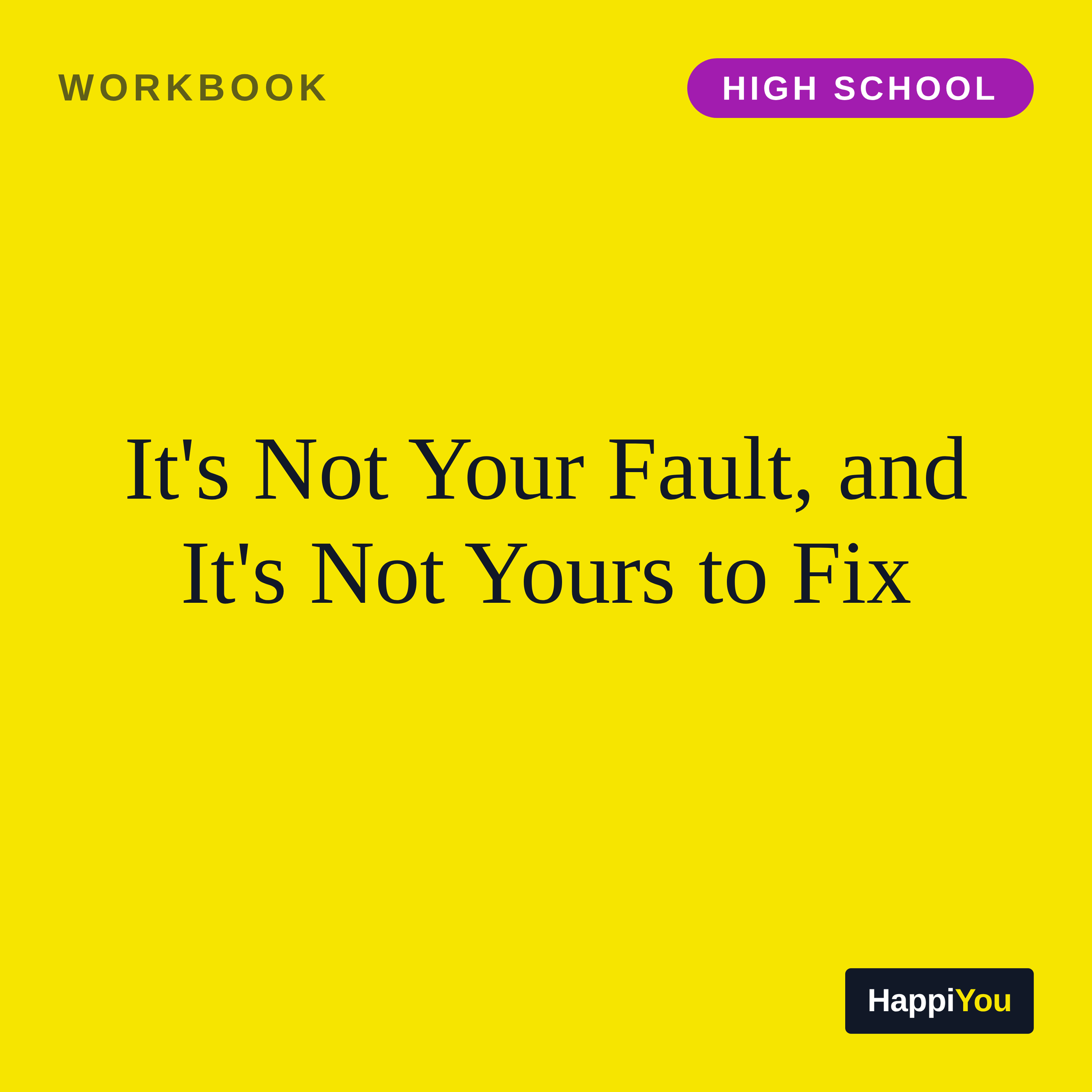 It's Not Your Fault, and It's Not Yours to Fix