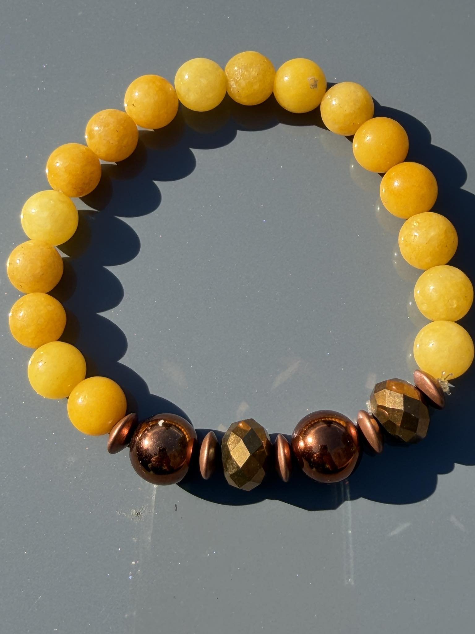 Yellow dyed Dolomite bracelet