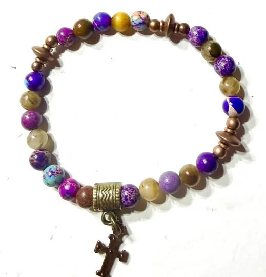 Jasper and Heishi Copper Bracelet