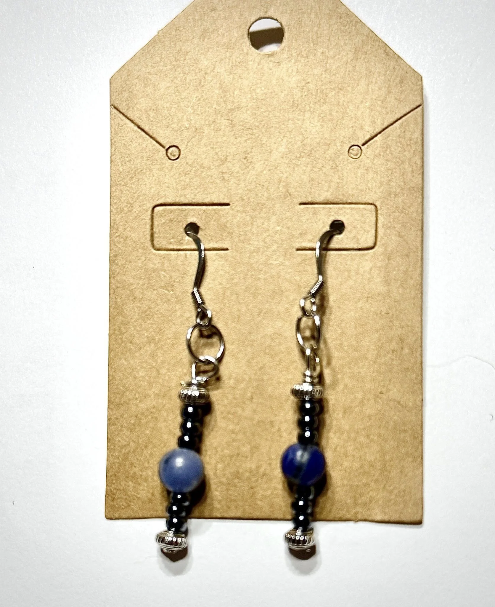Sodalite and Czech Glass Earrings