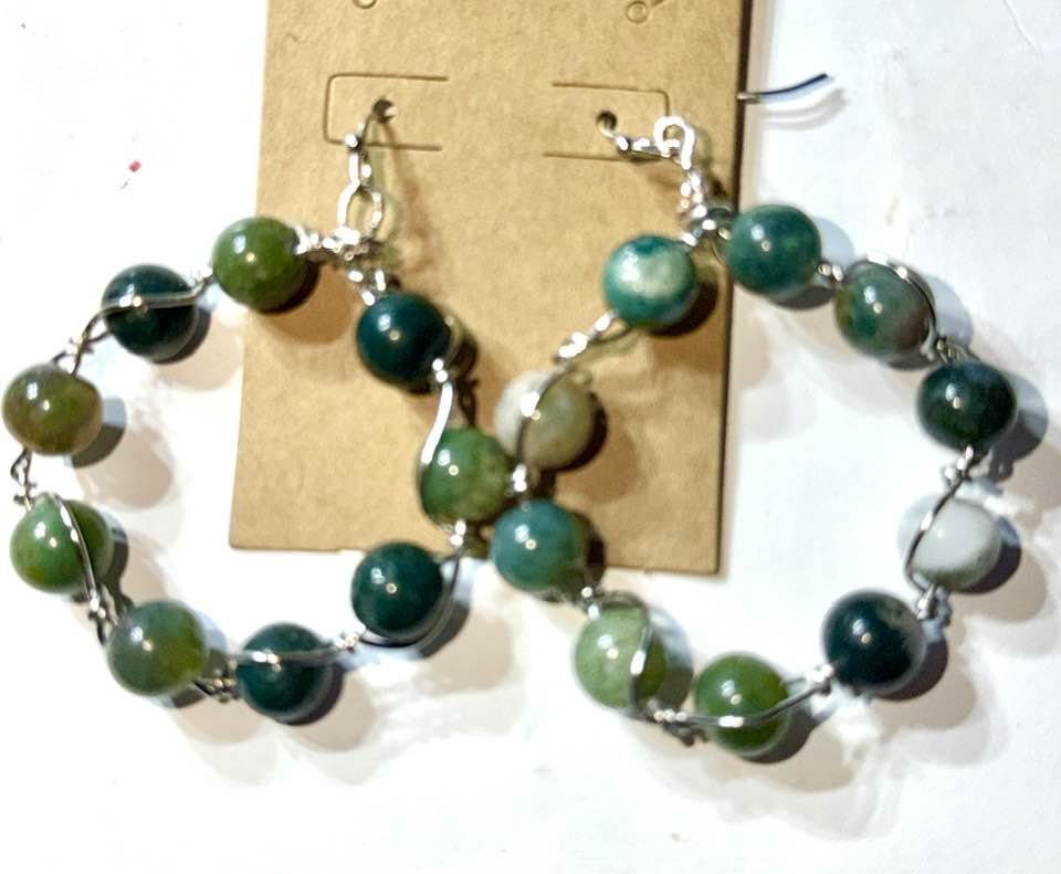 Moss Jasper earrings