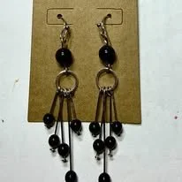 Onyx and Black Tourmaline Earrings