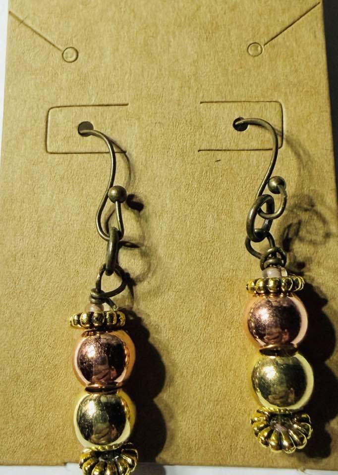 Brass beaded Earrings