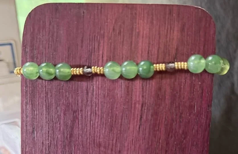Repurposed Glass and Gemstone Beaded Bracelet
