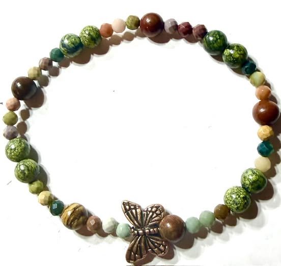 Serpentine and Jasper Bracelet