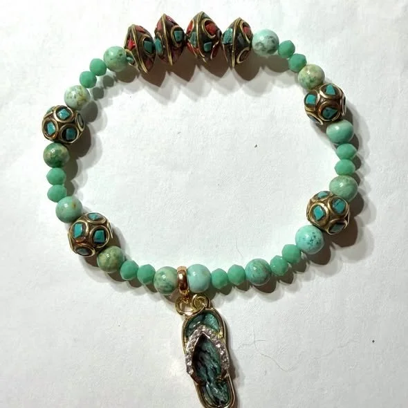 Turquoise and Nepalese Gemstone Bracelet