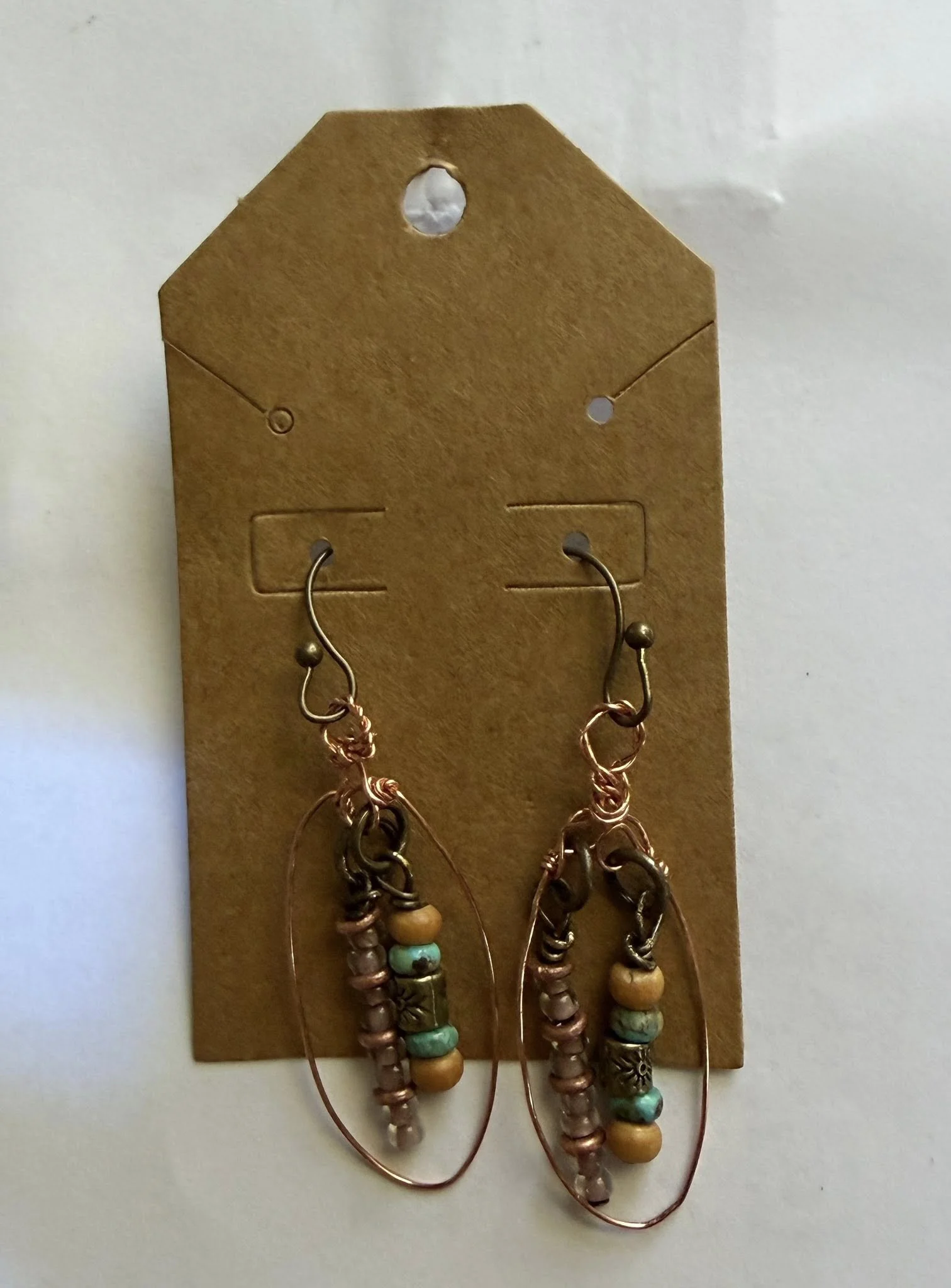 Turquoise and Wood Earrings
