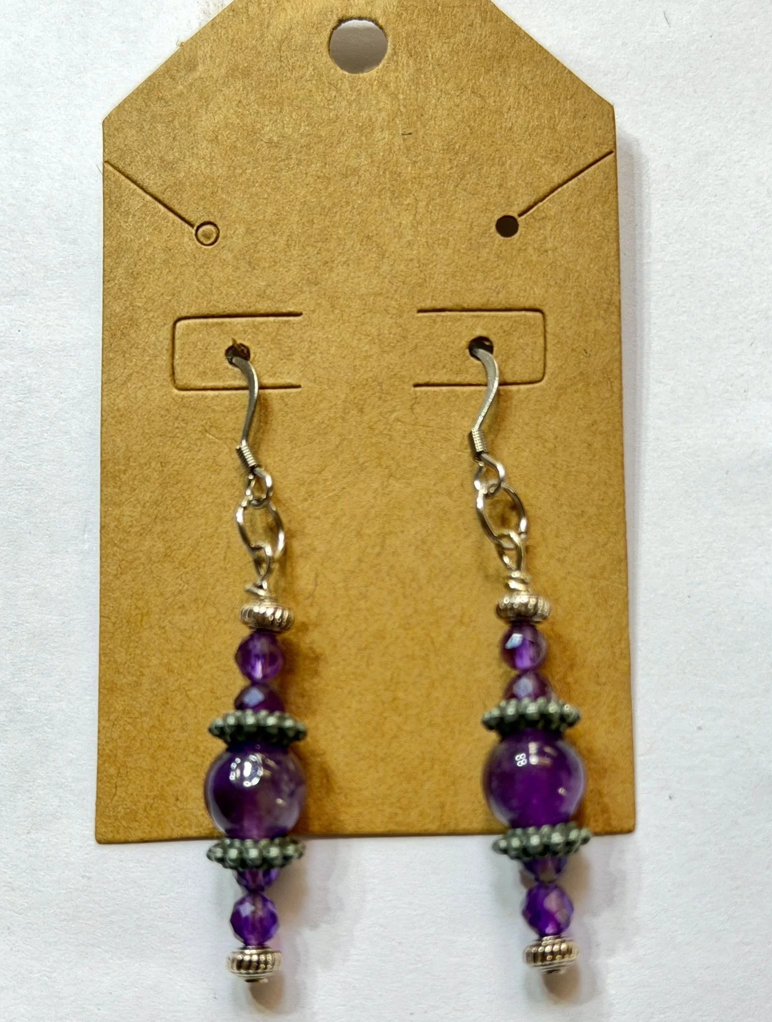 Amethyst Beaded Earrings