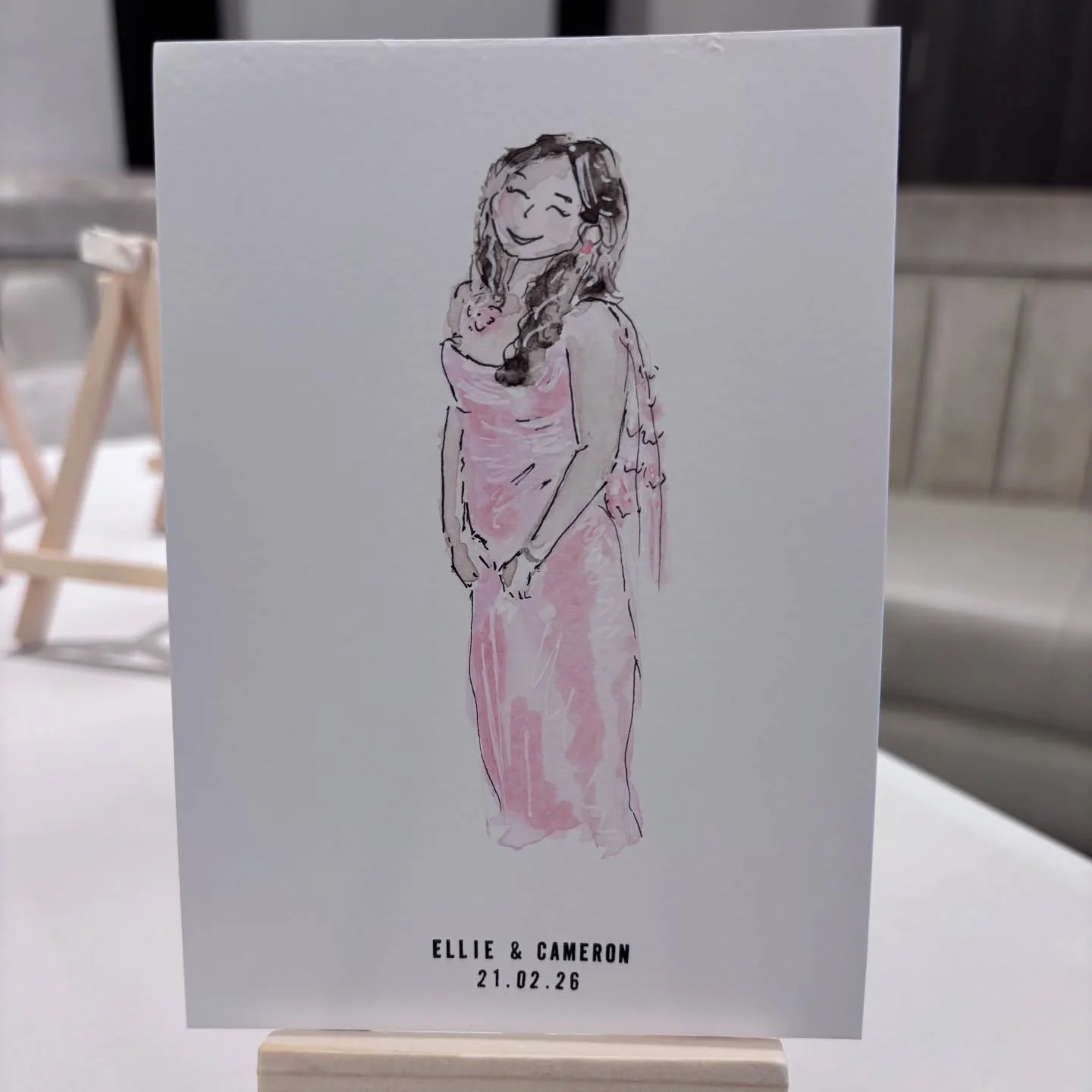 I had such a lovely day on Saturday doing live wedding guest illustrations at Ellie &amp; Cameron's beautiful wedding 🩷 

Thank you E &amp; C for having me be part of your special day!