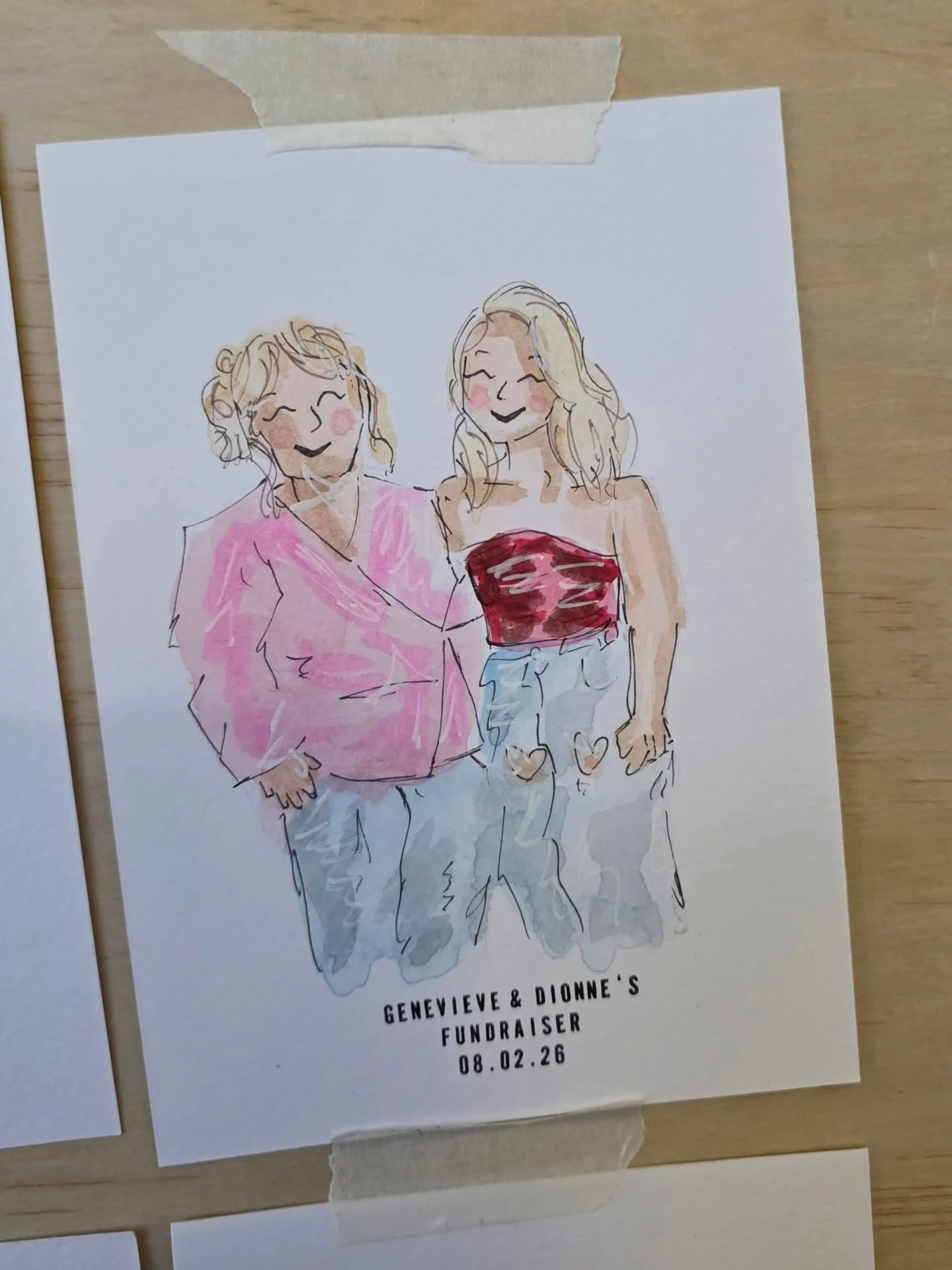 Live illustrations at Genevieve &amp; Dionne's London Marathon Fundraiser!