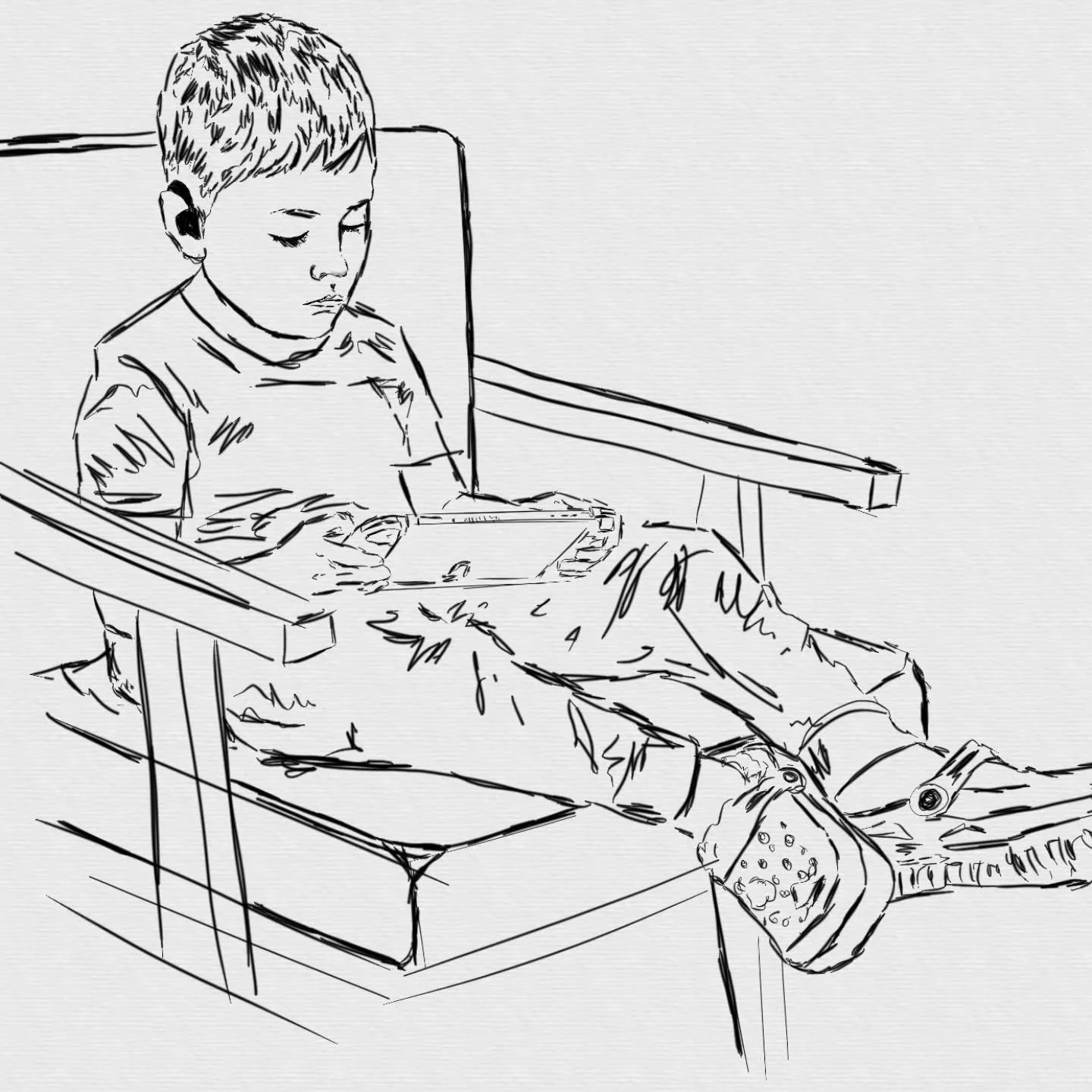 Blake engrossed by the switch at christmas