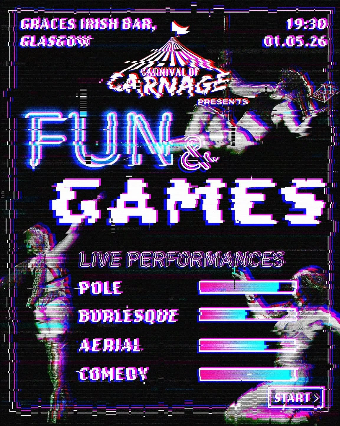 Poster design for 'Fun &amp; Games' @carnivalofcarnageshow @carnage.events.ltd 

Loved doing this one!