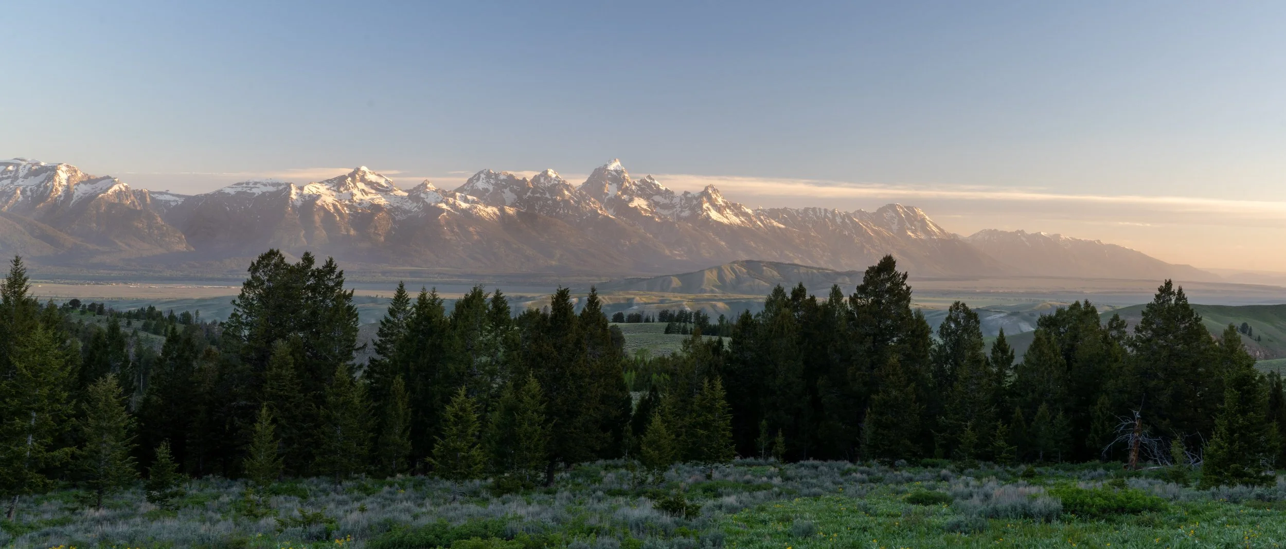 Grand Tetons from 8800 Ft Elevation