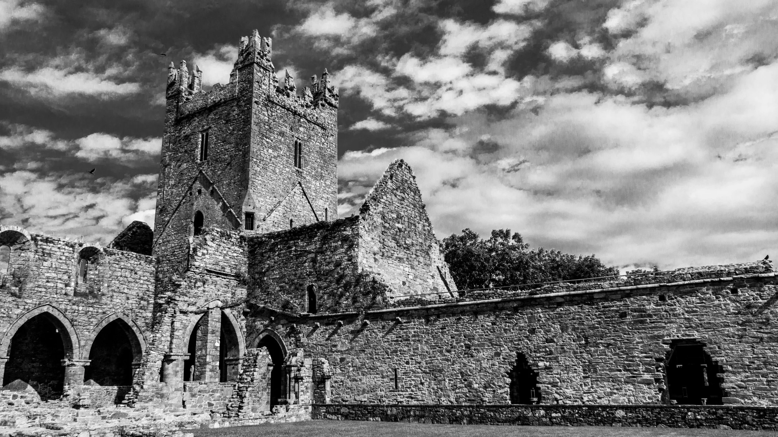 Jerpoint Abbey -- a Cistercian abbey founded the second half of the 12th century. 
 Located in County Kilkenny, Ireland.
