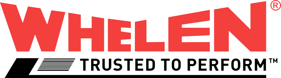 The logo features the word "WHELEN" in large, bold, red letters with a black background.