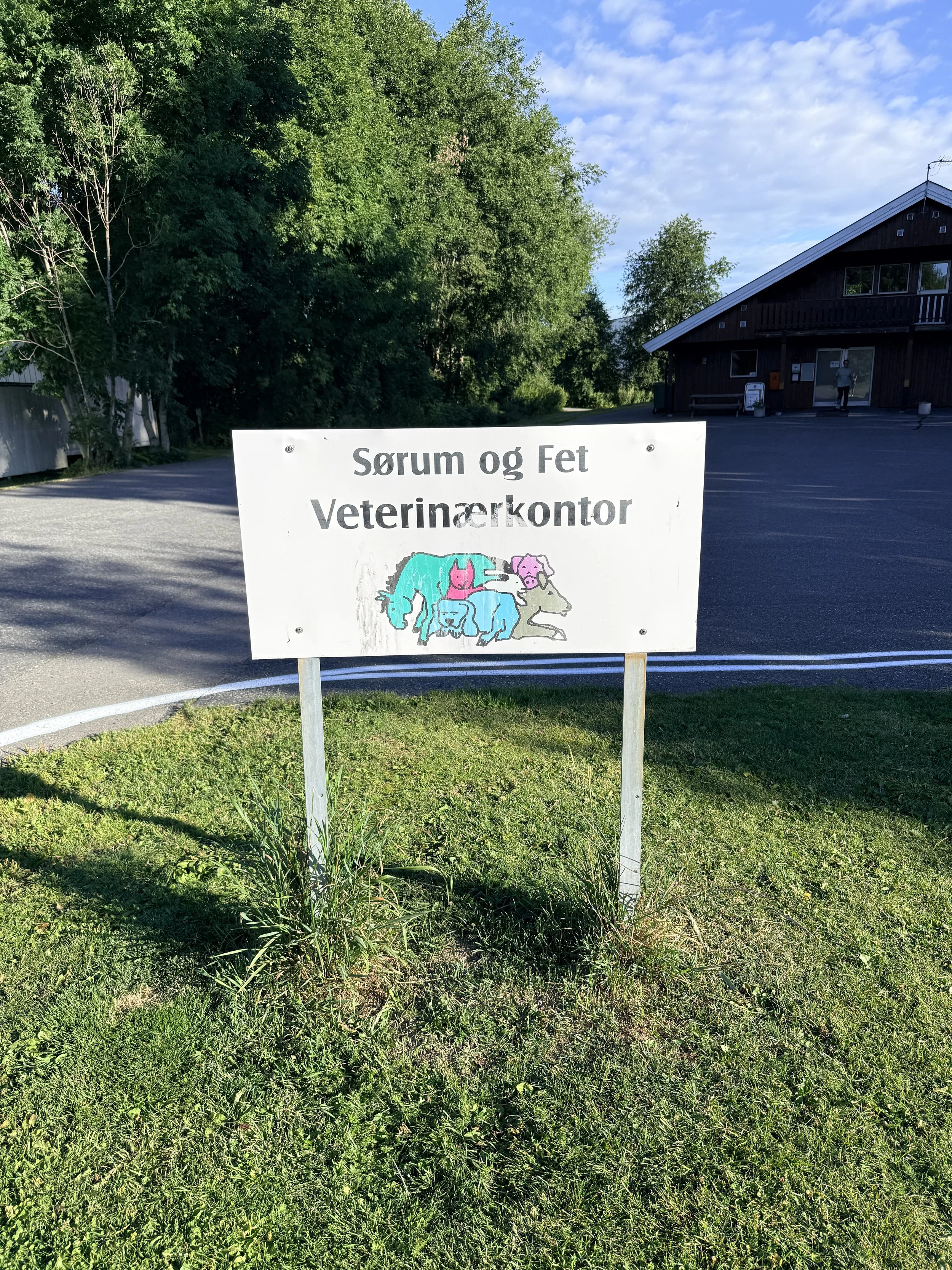Skilt som viser veterinærkontor
