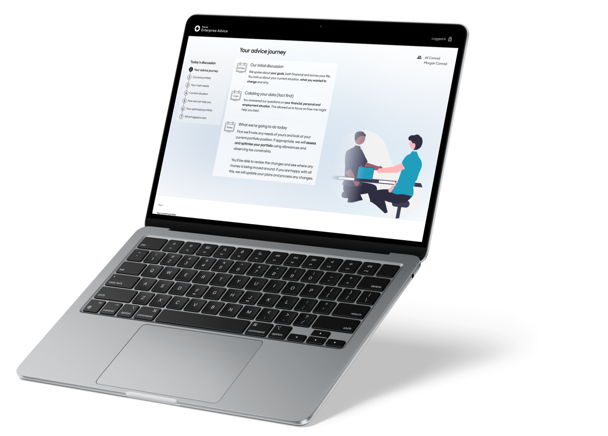 The journey introduction screen