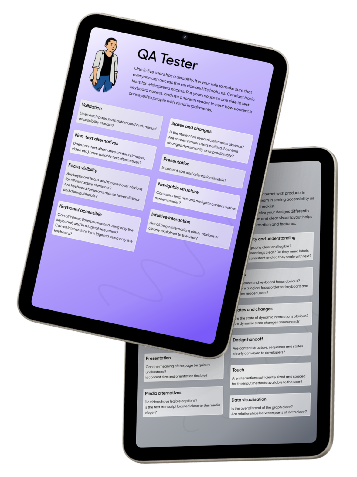 Accessibility information cards