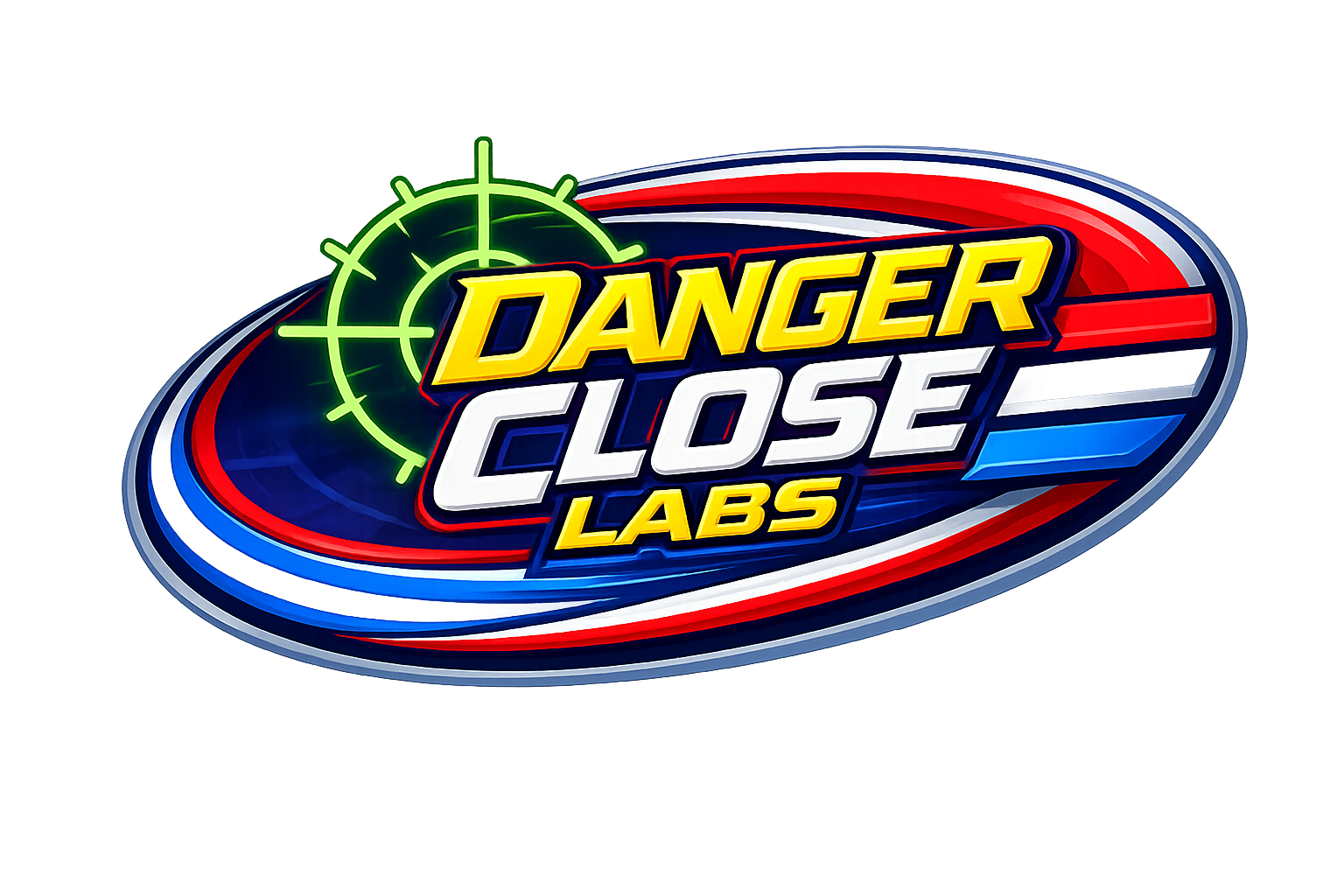 Danger Close Labs logo for a Made-in-USA military toy company creating modern army men, tactical operators, military collectibles, and veteran-inspired toys.