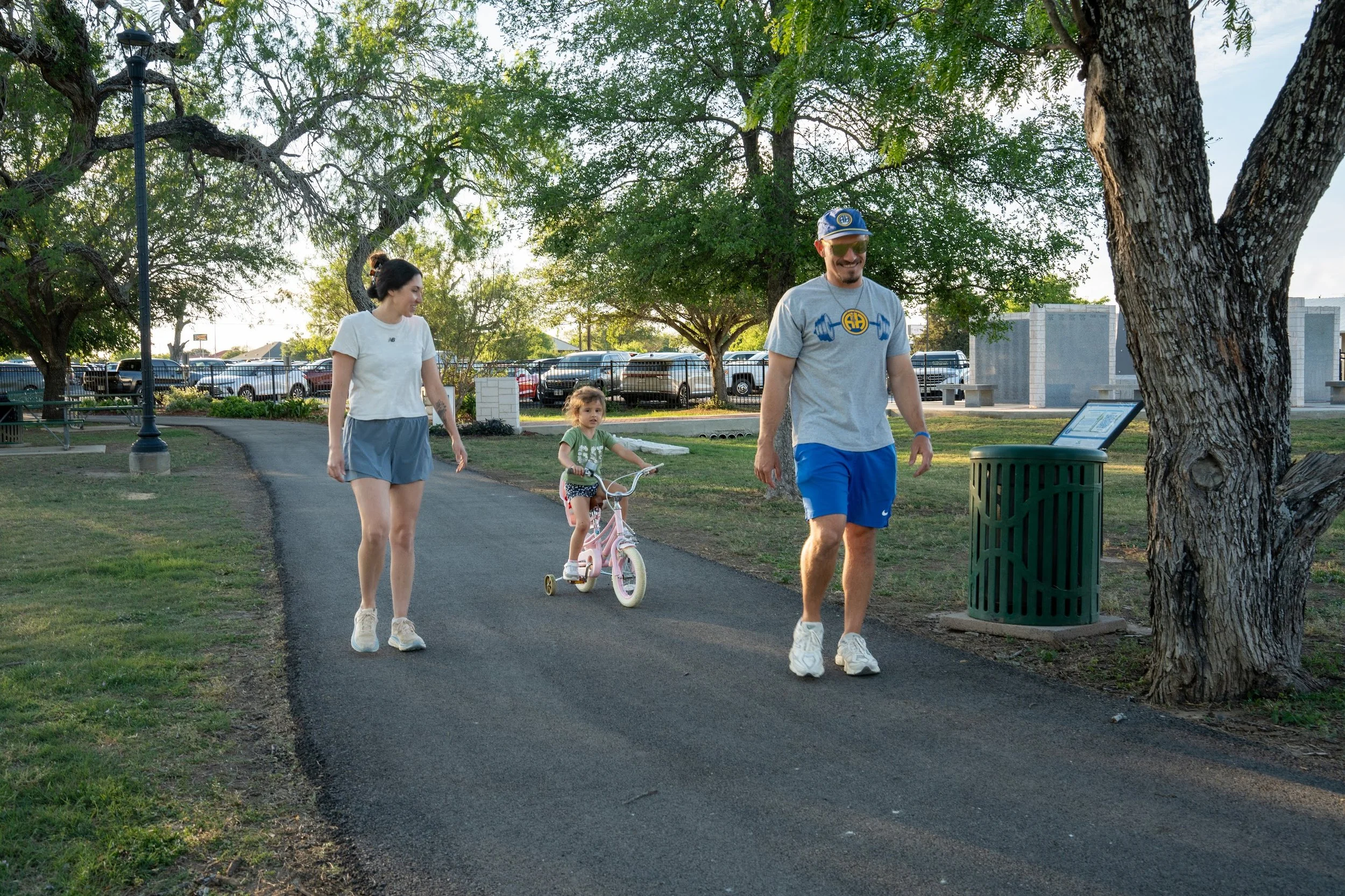 Family enjoying a community park in La Vernia, Texas.